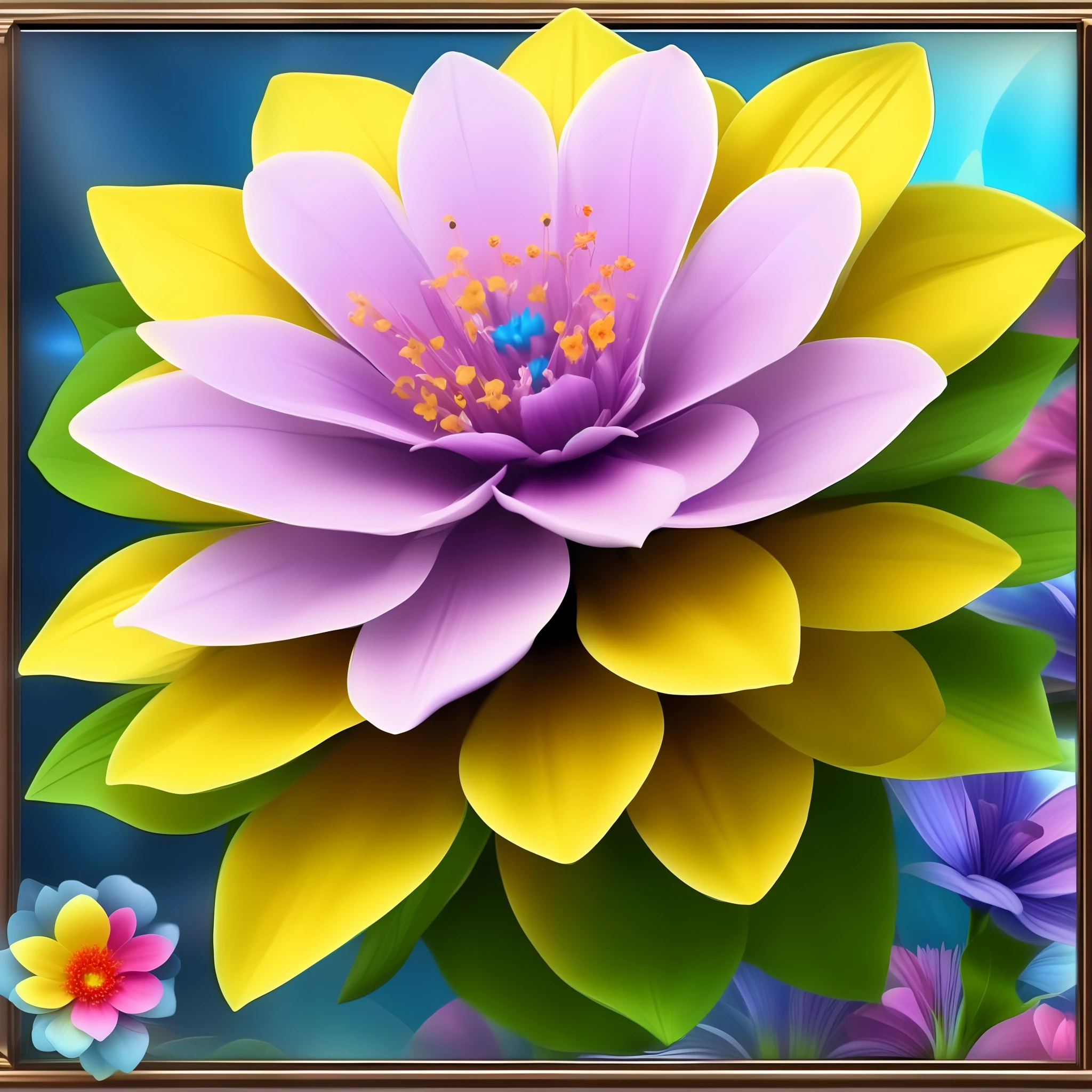 one elementary multi flower, Elemental flowers, vibrant colors, reslista, 16k, cannon