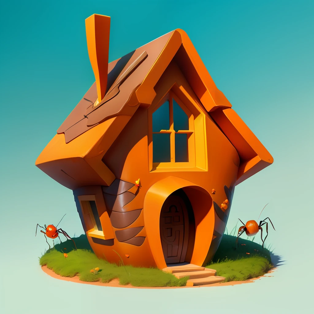 carrot shaped house, ants