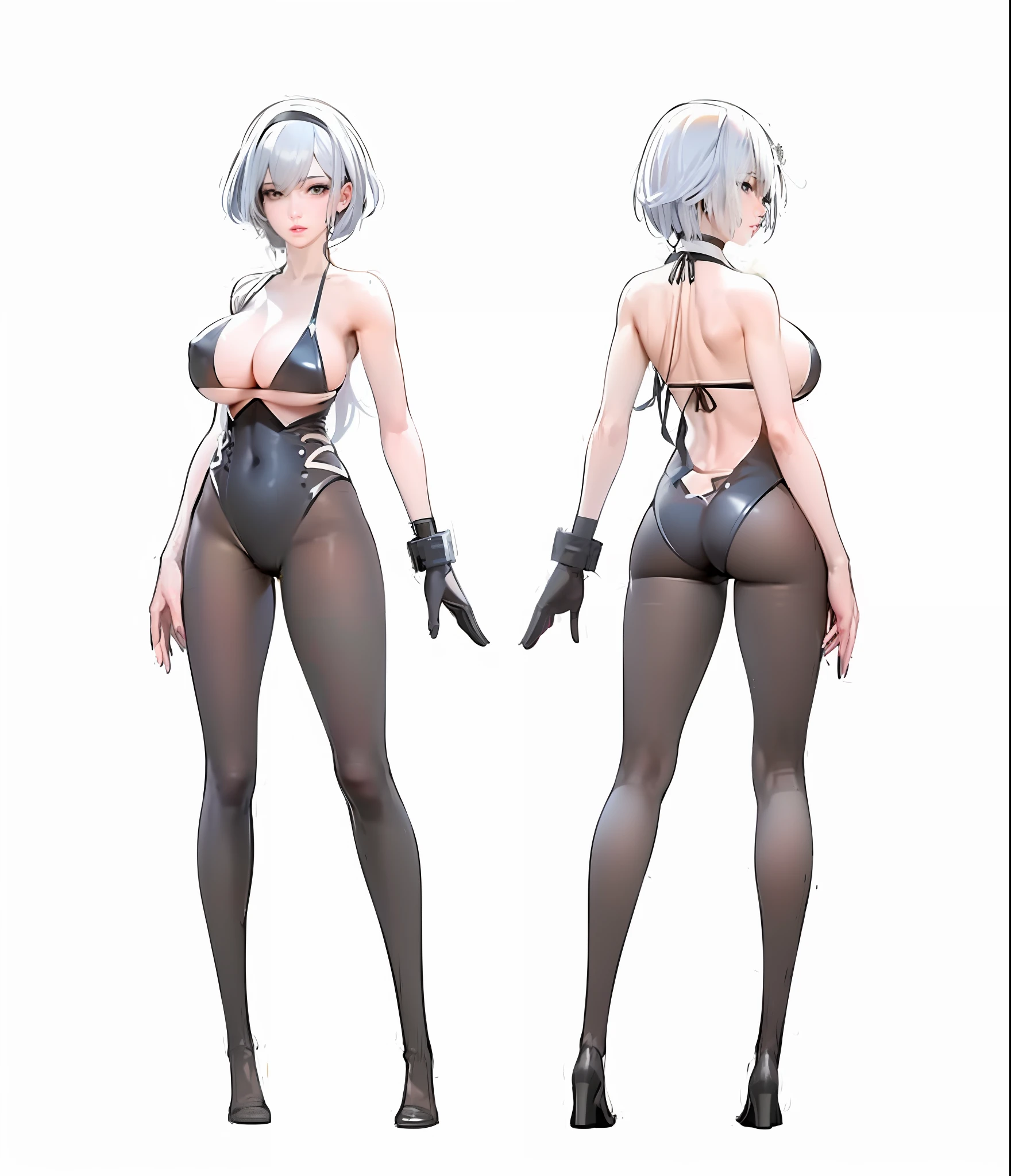 3d, render 8k, ultra realistic photo, y girl, translucent body, white lingeries, oily skin, a close up of two women in lingersuits with gloves on, nier autoamata, nier automata concept art, nier automata concept artsyle, full body concept, 2b nier automata, anime full body illustration, ( ( character concept art ) ), nier 2 b, full body concept art, anime woman fullbody art, full body illustration