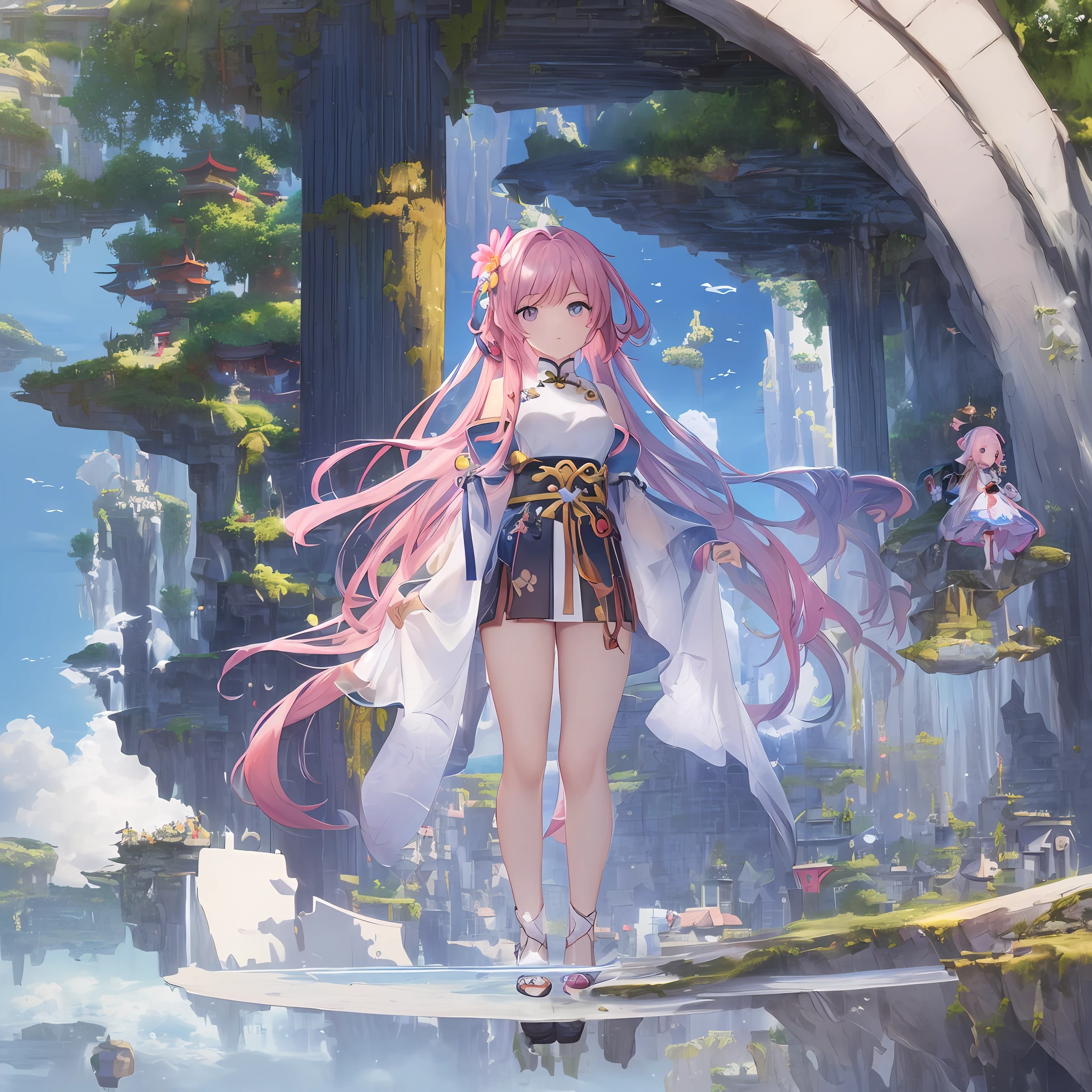 ((round image)),[(white background:1.4)::5],[snow globe::0.4],summer,

 [(a huge round empty glass container): (a huge round empty glass container with flower meadow inside):0.15],
,[[bottle bottom]::0.5], , [(game character portrait:1.5):5], 
 (full shot:0.95), (full body:1.25), Dynamic angle, 
(fantasy:1.2)(pixel art:1.2)(Golden Ratio:1.2),(official art),concept art,arknights,
(pixel art:1.2), point_color,(RGB Splitting:1.3),

/////////////
1 (chibi petite) beautiful chinese ((girl:1.4)) pink hair ((blue eye)),stand  (standing_on_cliff:1.2)  (mini_scape:1.2),(mini_base:1.3), (isometric:1.0),Air Island,floating island,skyblock; Heaven Island,
with long Long-sleeved Chinese hanfu dress,(+++extremely delicate and beautiful face features+++),[: beautiful detailed eyes and face:0.2],trees, (best quality),(masterpiece),extremely beautiful,master composition,HDR,