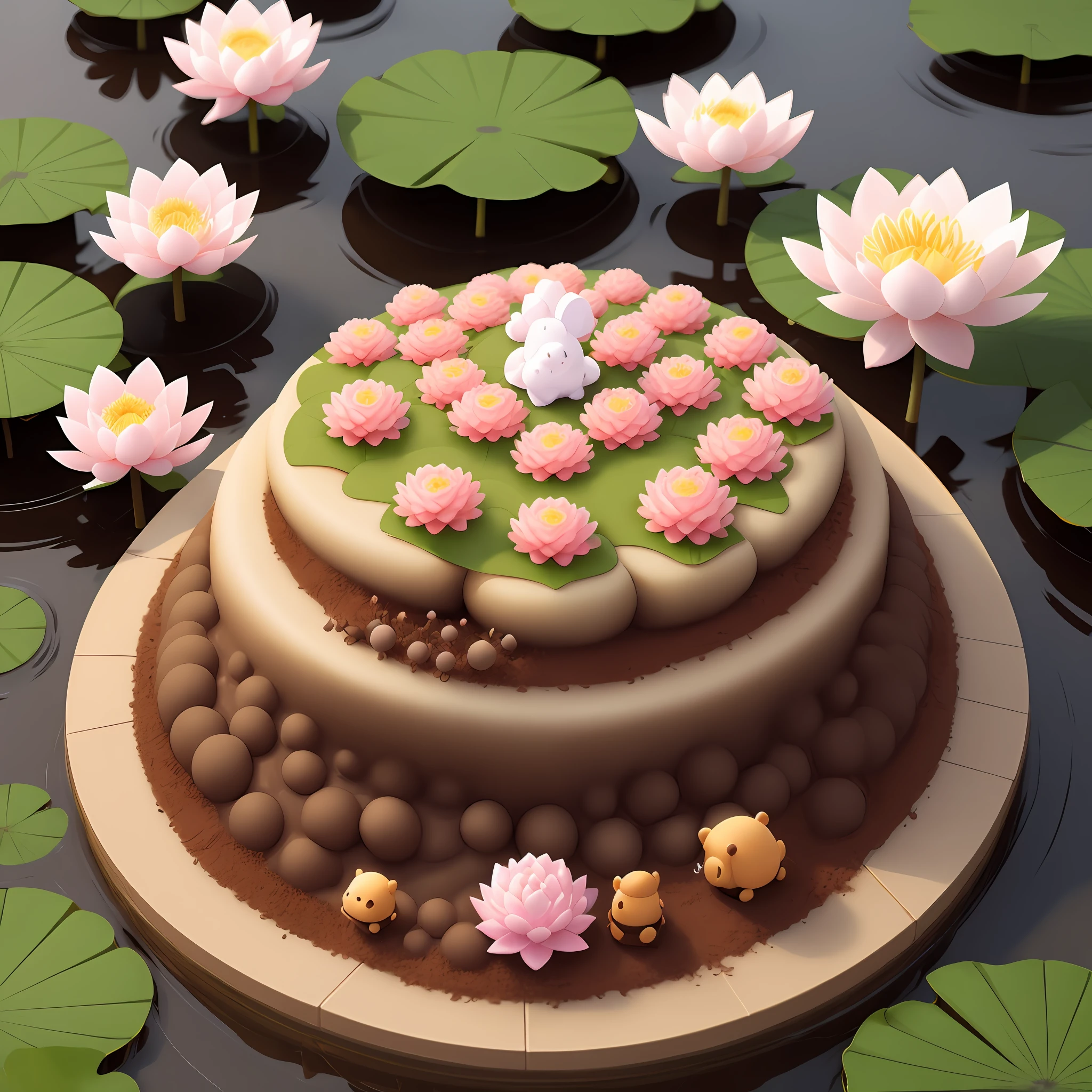 Anthill in marshmallow, lotus flower