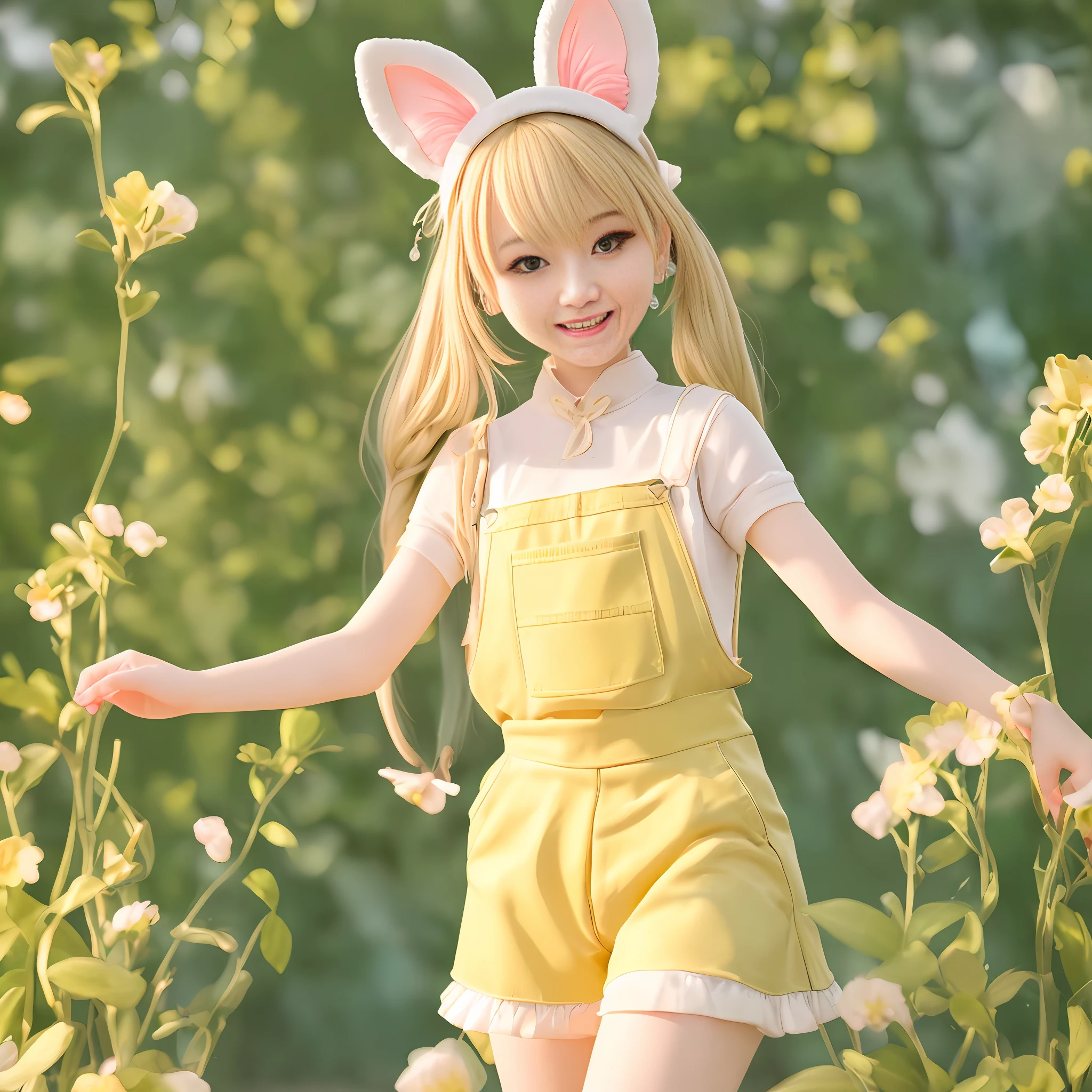 (Extremely detailed CG Unity 8k wallpaper, masterpiece, best quality, super detail: 1.2), (best lighting, best shadow, extremely delicate beauty: 1.4), floating, sparkling eyes, delicate eyes, chinese girl,
	
[(Headband, earrings, (cyan: 1.5|red: 1.2) fox ears, (light yellow: 1.3) overalls) :: 0.8], clear, fantasy background, seductive smile, clear 5 fingers,