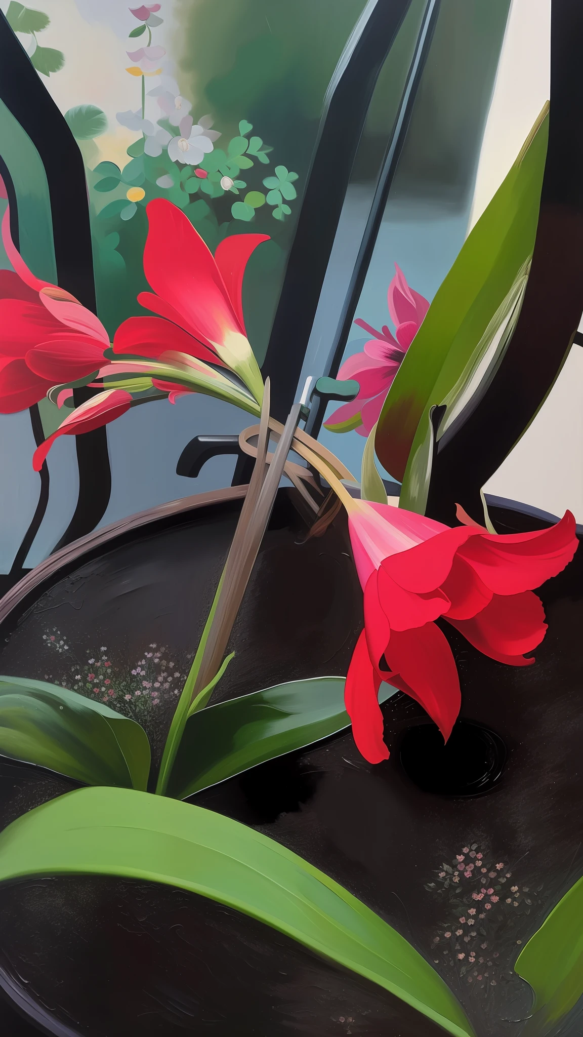 Oil painting of flowers