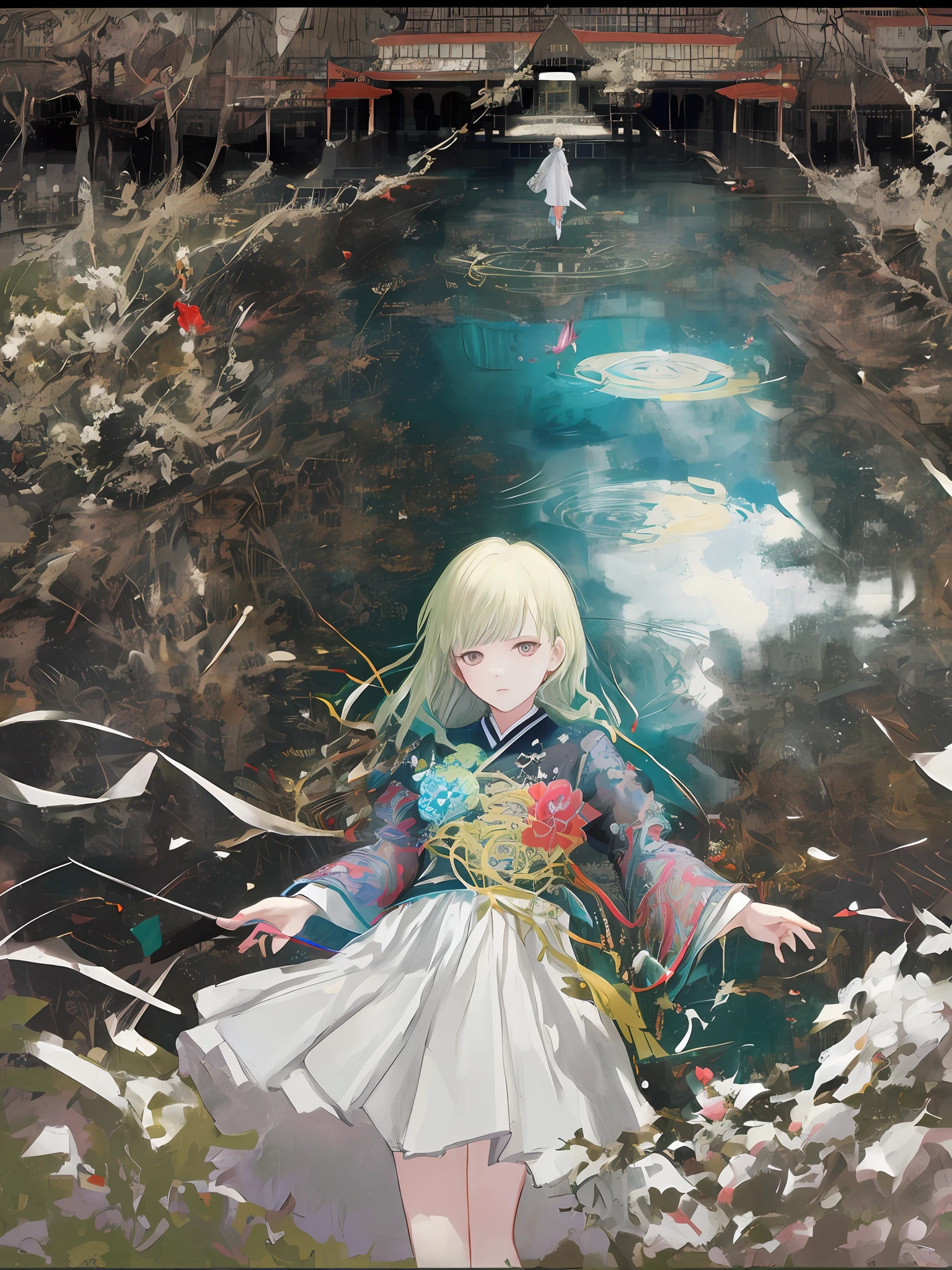 official art, unity 8k wallpaper, ultra detailed, beautiful and aesthetic,beautiful, masterpiece, best quality, zentangle, mandala, tangle, entangle, dynamic angle, cowboyshot, the most beautiful form of chaos, elegant, a brutalist designed, vivid colours, romanticism, by james jean, roby dwi antono, ross tran, francis bacon, michal mraz, adrian ghenie, petra cortright, gerhard richter, takato yamamoto, ashley wood, atmospheric, enjoying a stream of music,1girl,((Asian Grand Meeting)),((Beauty of Square Inch))
