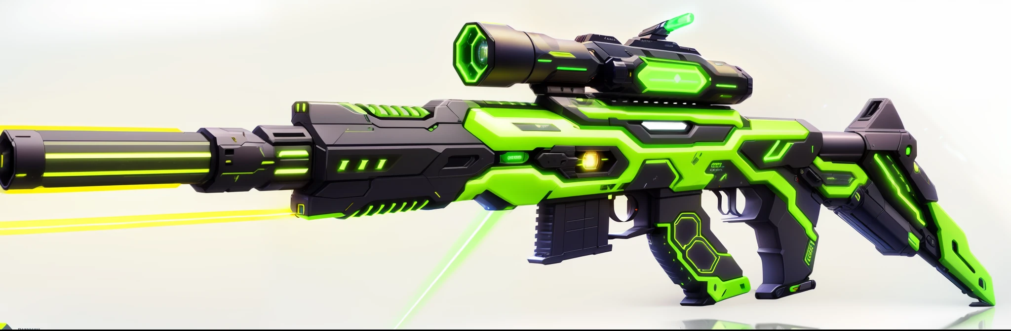 a close up of a yellow and black weapon with a green light, sci - fi weapon, gauss rifle, energy rifle, futuristic gun, weapon design, futuristic weapon shotgun, laser rifle, futuristic weapon, weapon concept art, laser gun, detailed game art, weapons concept art, futuristic assault rifle, a laser rifle, laser cannon, sci-fi skin, plasma gun