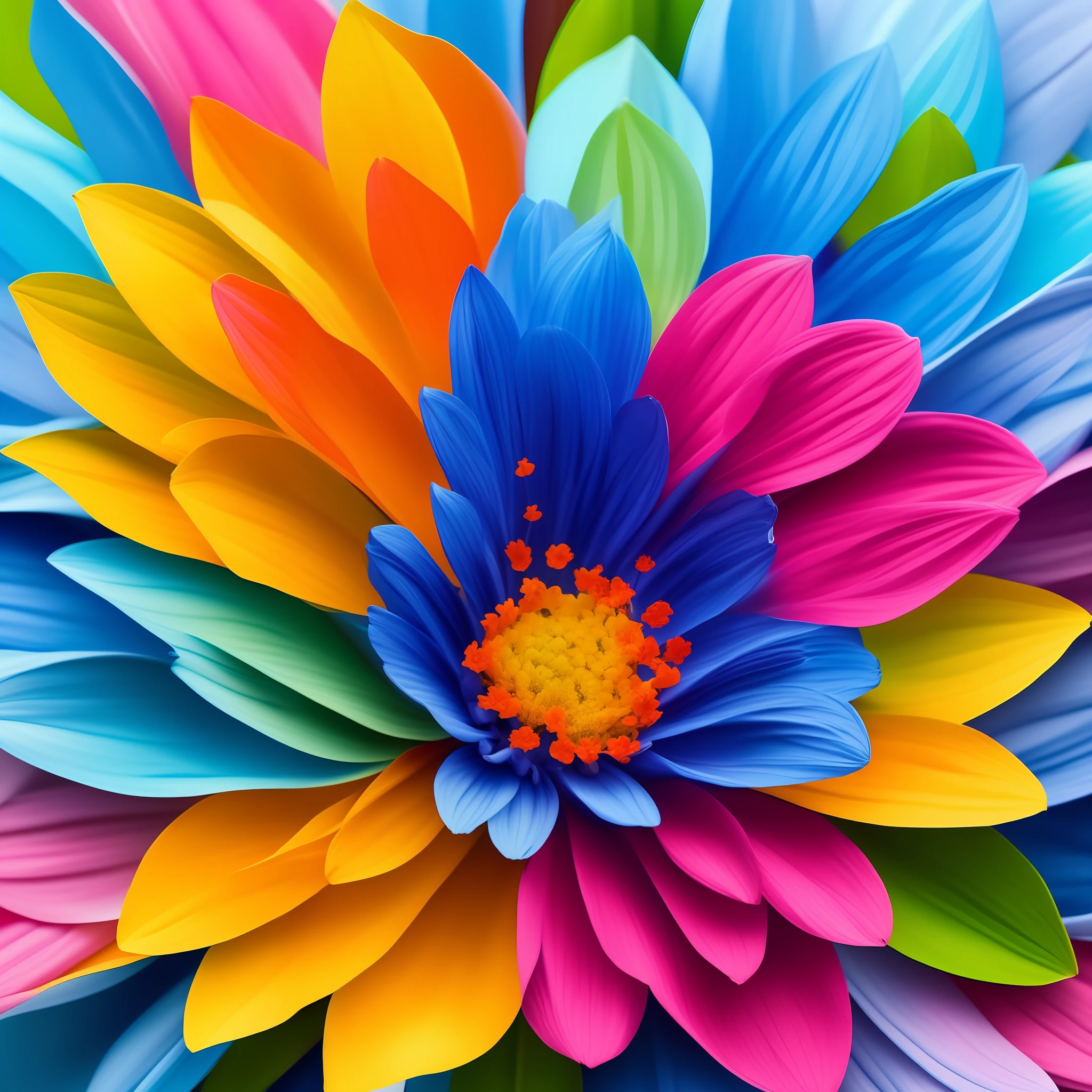 one elementary multi flower, Elemental flowers, vibrant colors