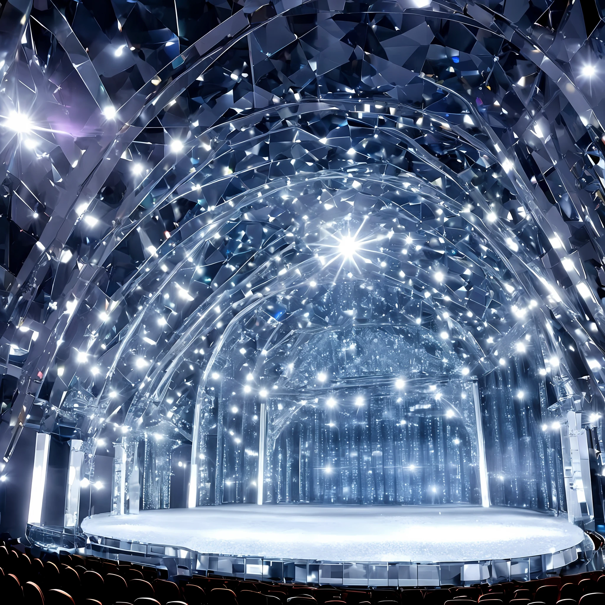 crystallthings, crystal theatre stage, light diffraction,