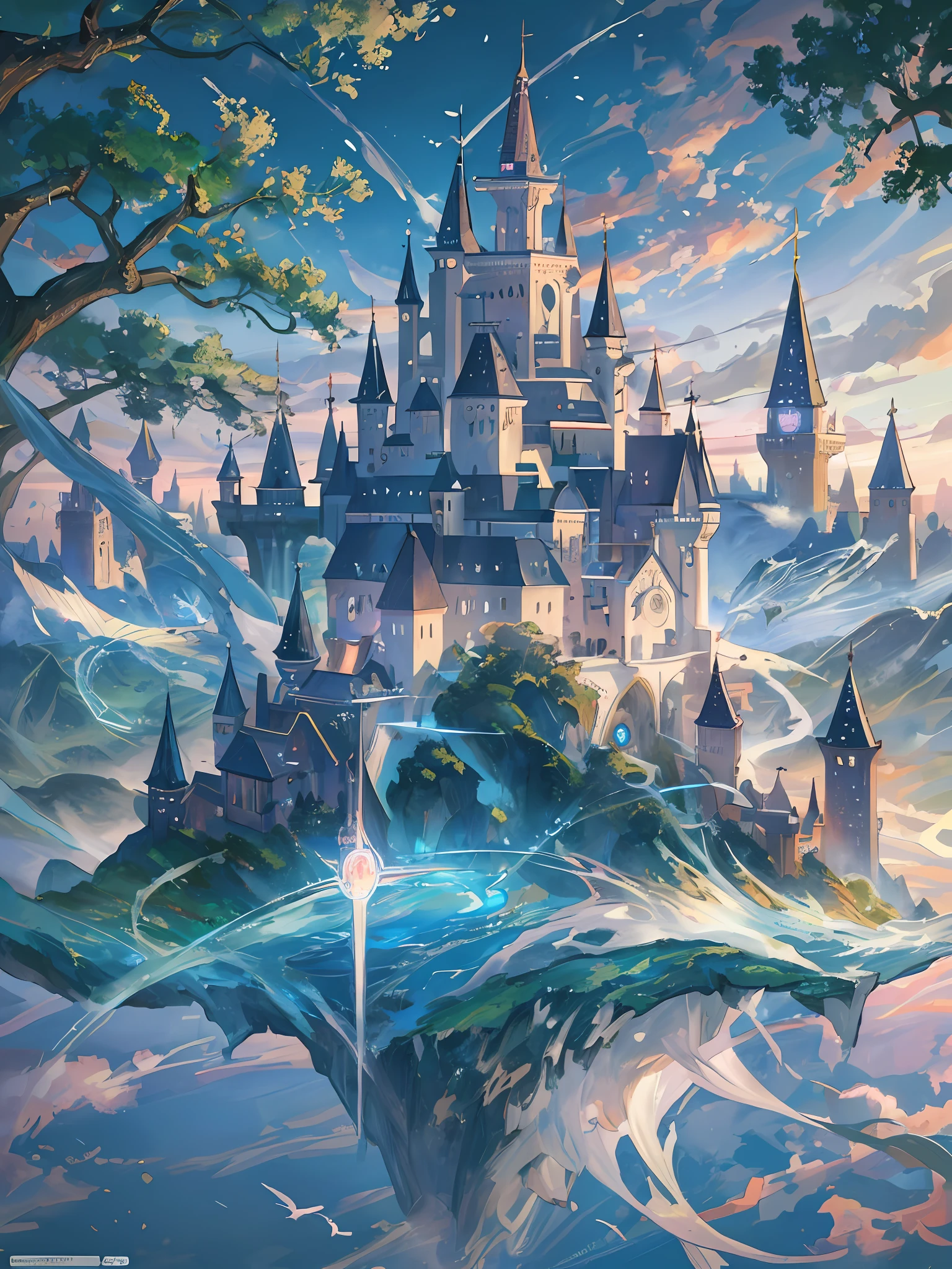 Magical world, very magical scenes, rich fantasy world, epic composition, ultra hd, high quality, extremely detailed, official art, unified 8k wallpaper, super detail, 32k