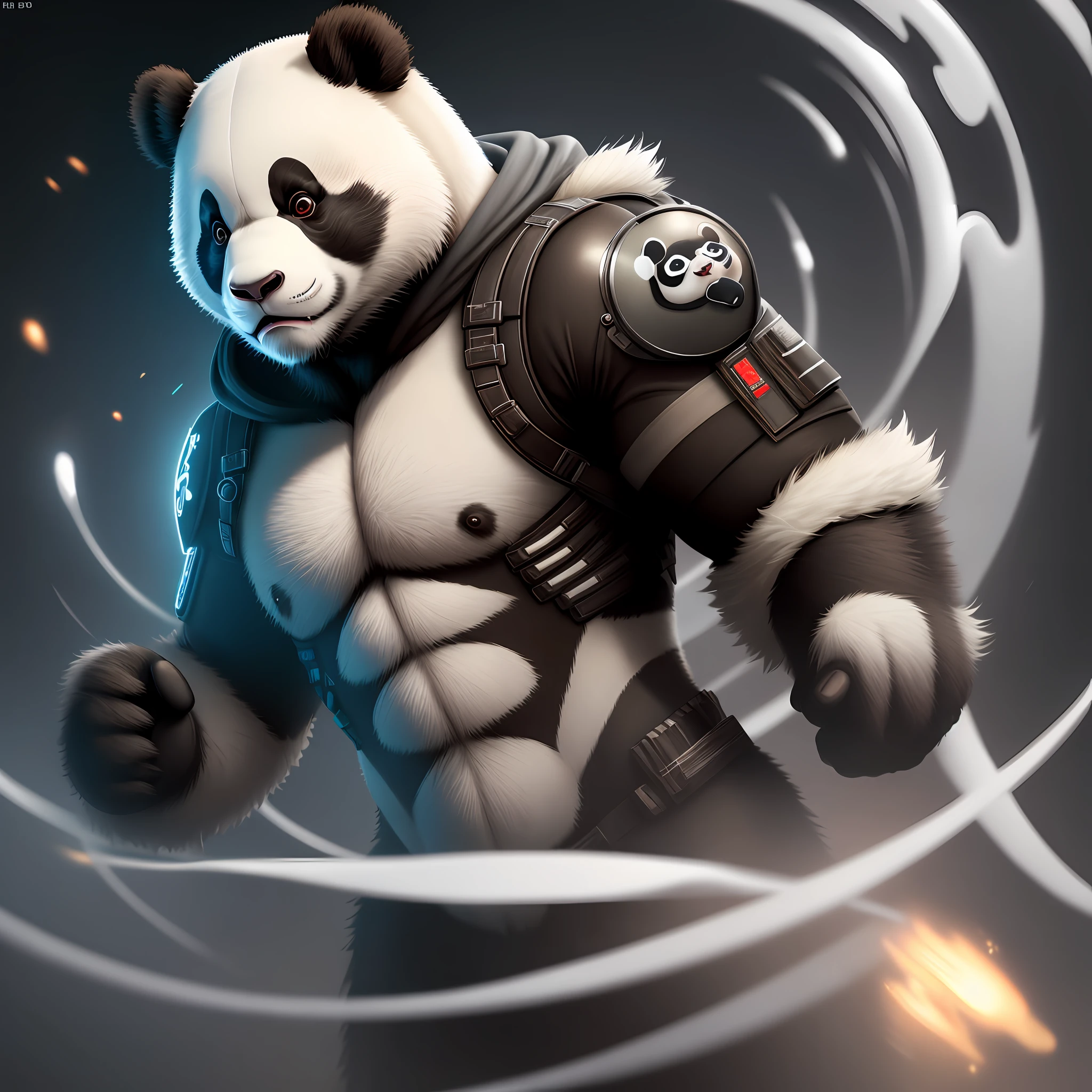 Panda human, 8K, HD, rendering, unreal engine