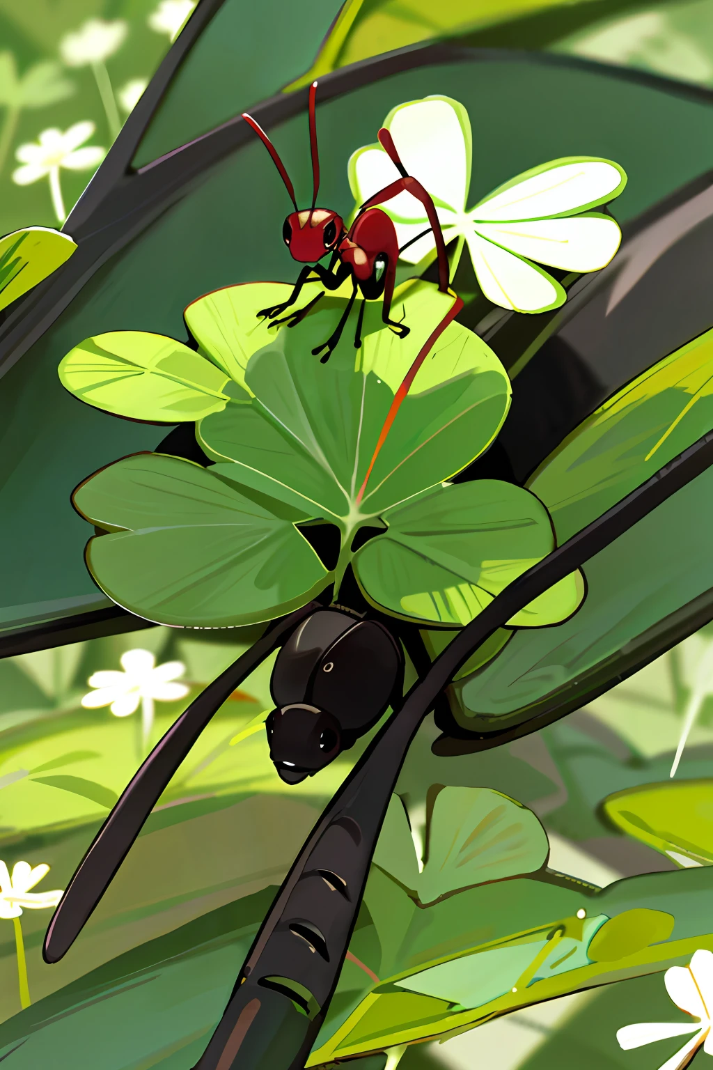 ant on clover
