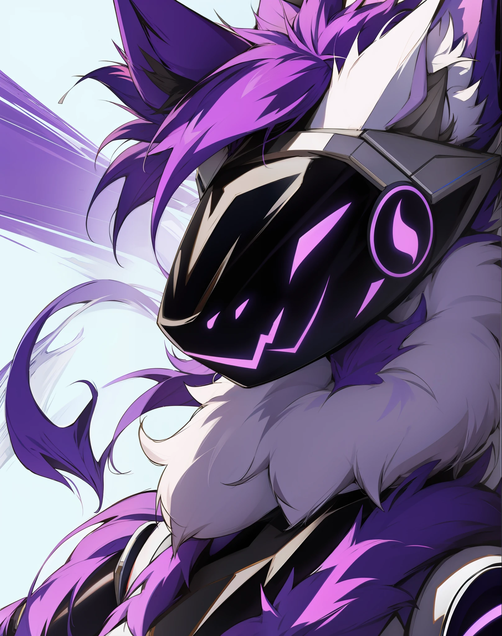 purple protogen profile picture very fluffy