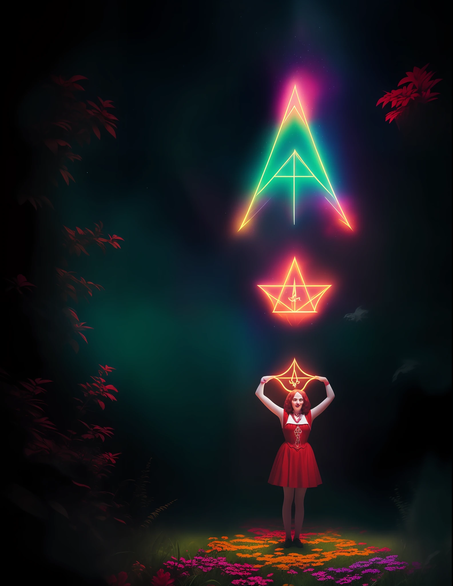 DOROTHY IN A SATANIC WAY IN A MAGICAL E COLORFUL PLACE