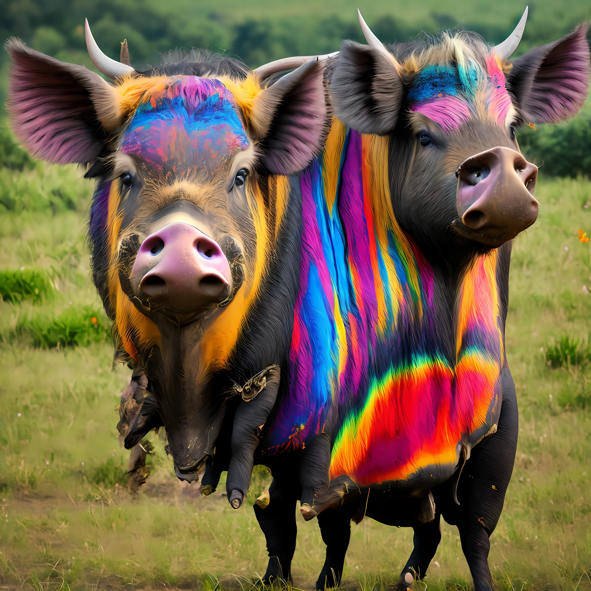 Colorful boar