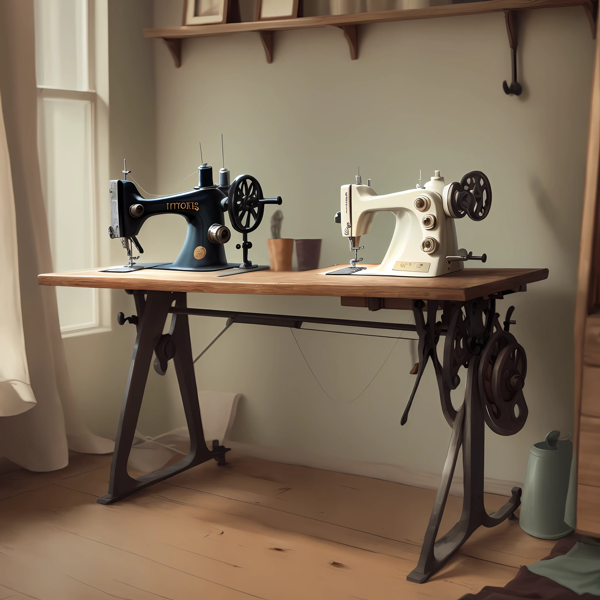 Post for Instagram Modern sewing machines with fabrics and threads