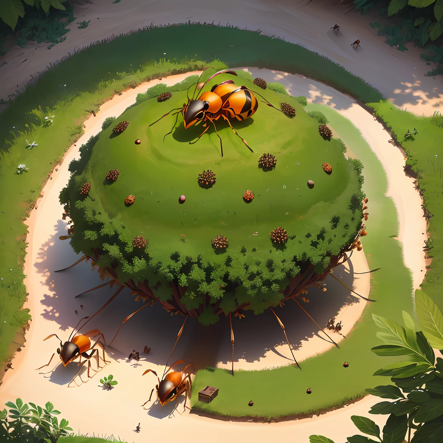 anthill skin for the game "The Ants" Bird view, box format