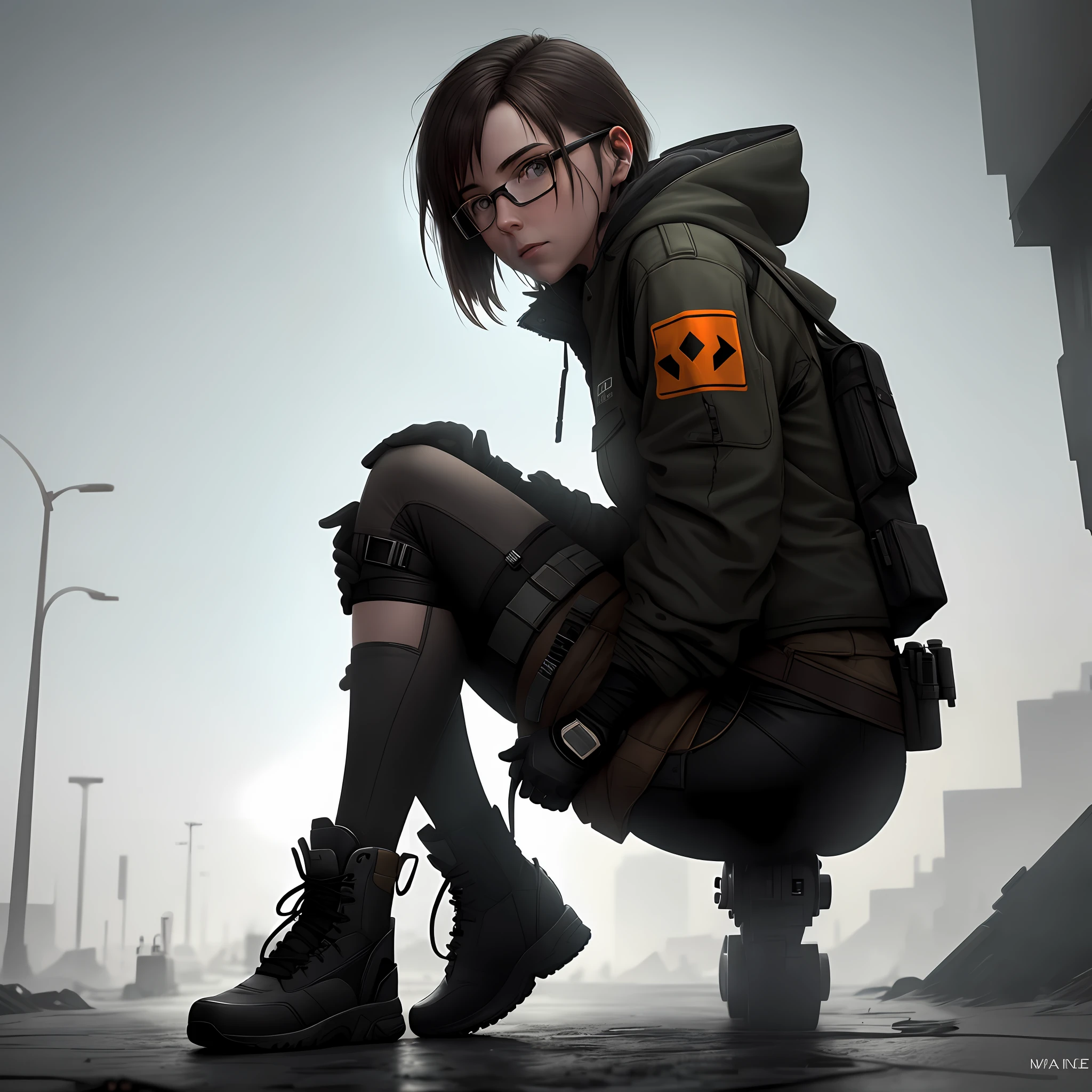 Alyx Vance, Half Life 2, Full body, solo, without glasses, citadel, high quality, masterciece