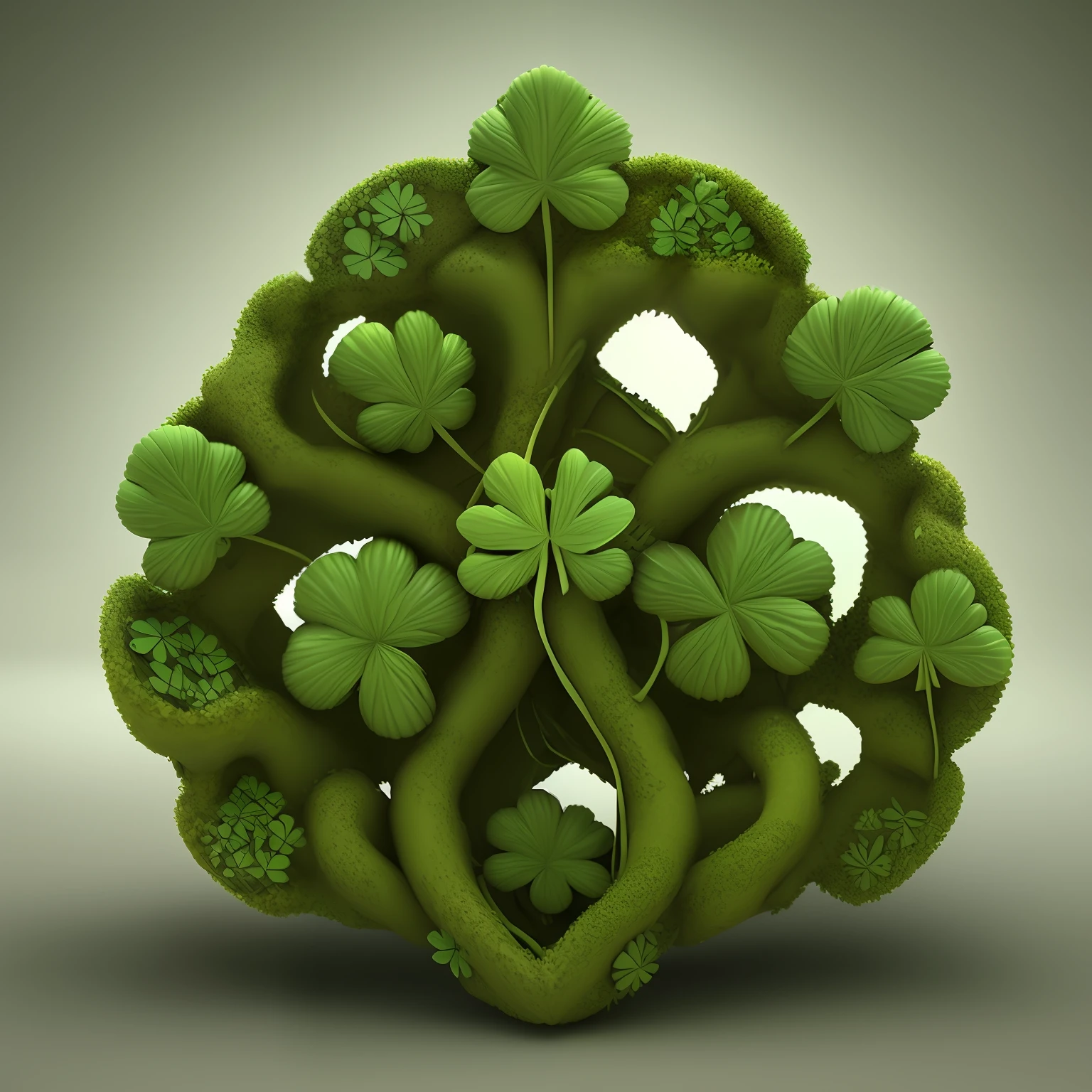 3d anthill shaped like a four leaf clover, realistic, fantasy atmosphere
