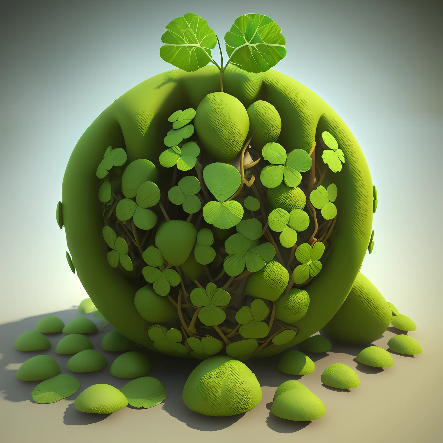 3d anthill shaped like a four leaf clover, realistic, fantasy atmosphere