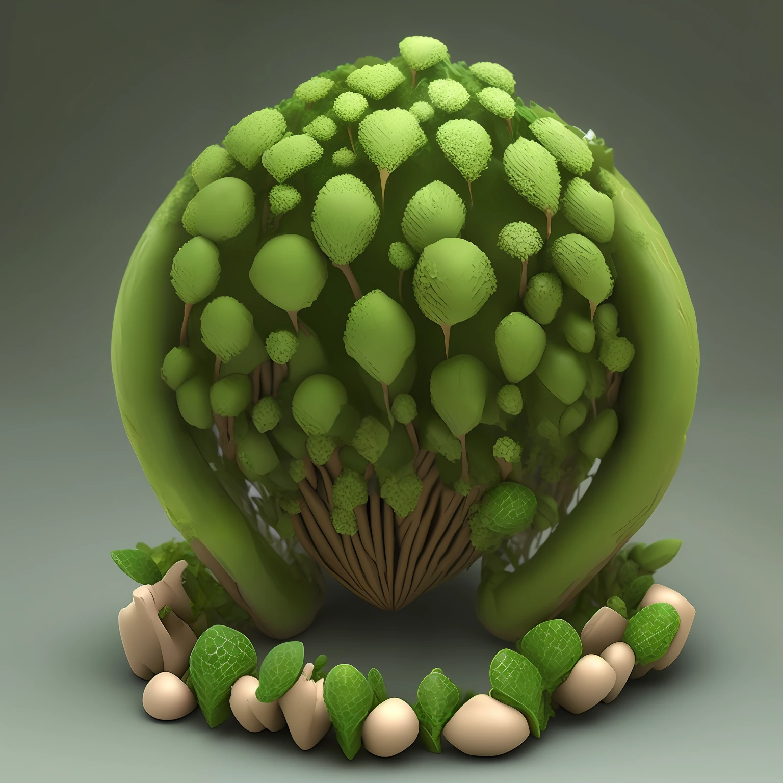 3d anthill shaped like a four leaf clover, realistic, fantasy atmosphere