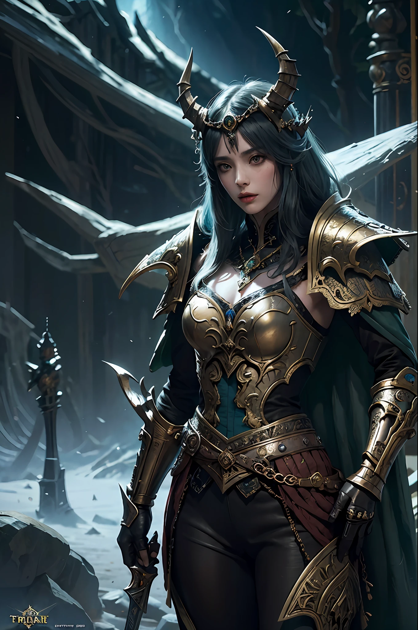 The castle of the Emperatriz dragon (total war Warhammer) shiny armor, brave, subtle narrative, enigmatic atmosphere, atmospheric perspective, fluid movement, ethereal quality, solo, low fantasy, vivid brushstrokes, striking composition, psychedelic images, night, dynamic lights, ancient china style