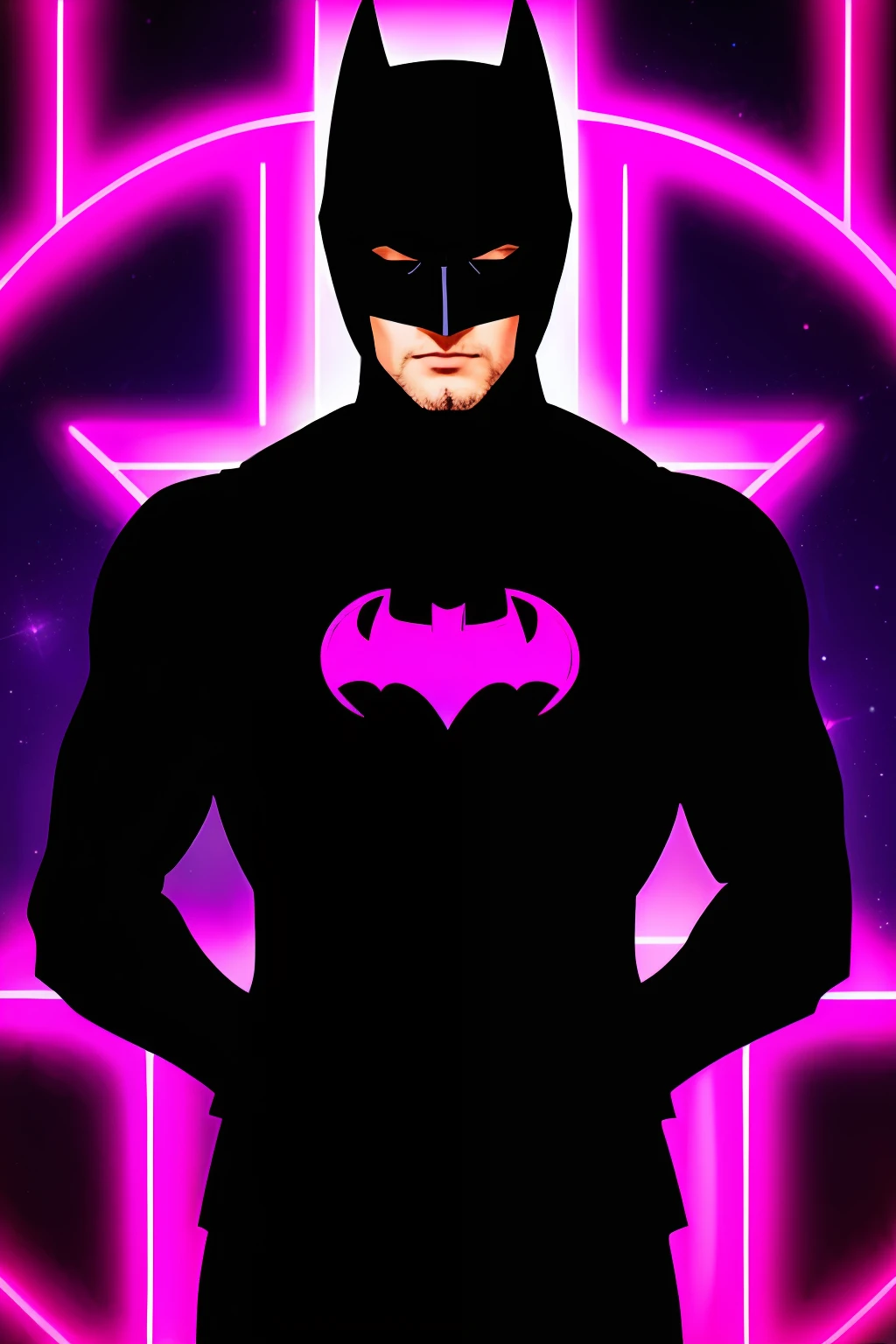 valentine's day batman logo, original heart shaped batman logo with sayings ((I love you)), background is gotham night sky and neon lights, detailed, high definicion, ultra resolution, Fujifilm XT3, Dark ilumination, intensity, dramatic, romantic, 64k,