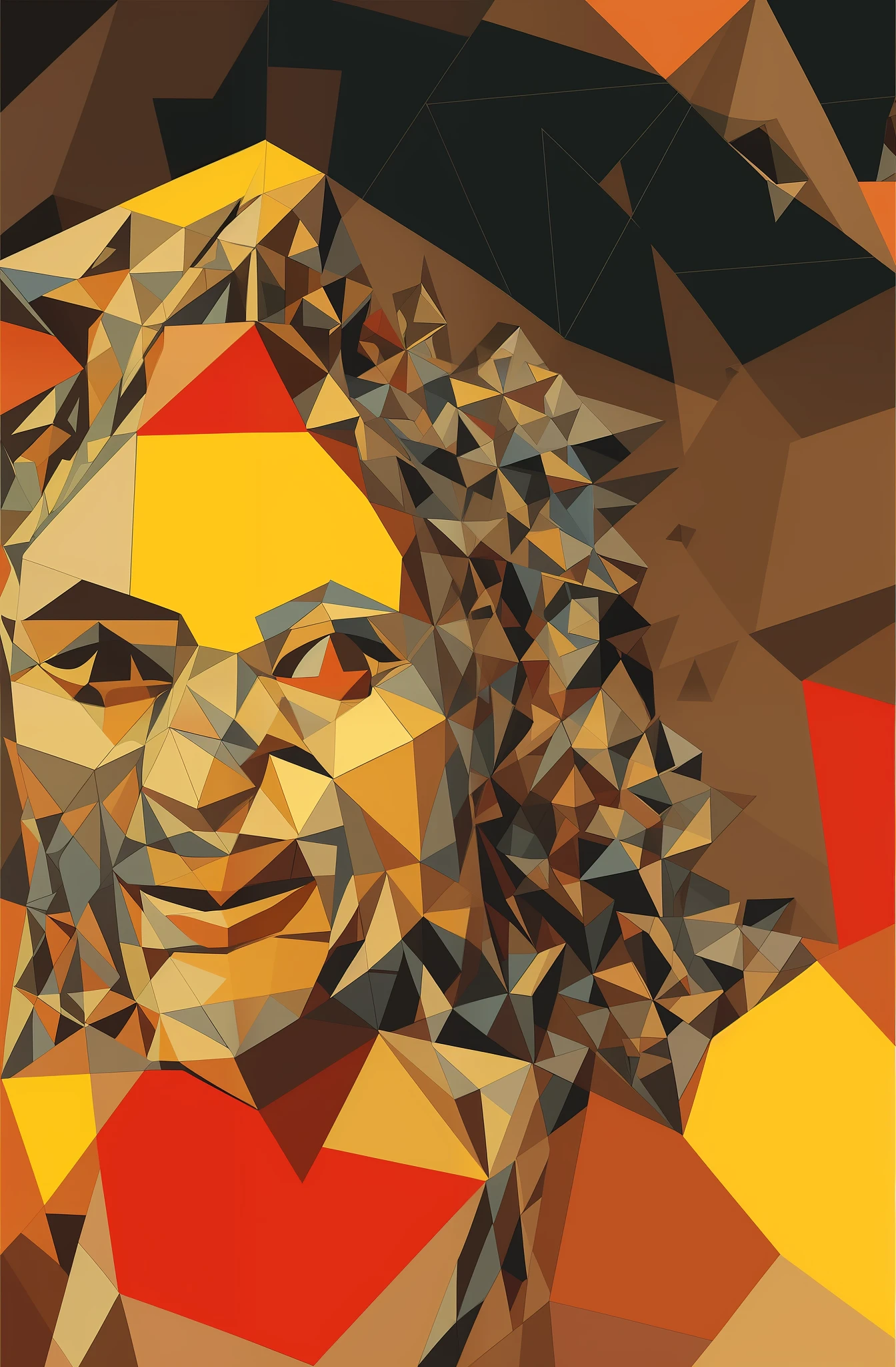 cubistic art (image in geometric shapes) image still sharp with the details