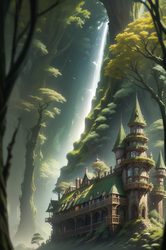 (Three-part expression with the picture as the main body)
1. Image quality and art style:
Fairy-like picture quality, magical and aesthetic style
2. Screen subject and details:
Hogwarts in dreams, Wizarding Kingdom in a wide-angle lens, rainbow in the sky
3. Scene and details:
Fairyland-like lands, colorful skies, fantasy atmosphere of fairytale worlds --v 6