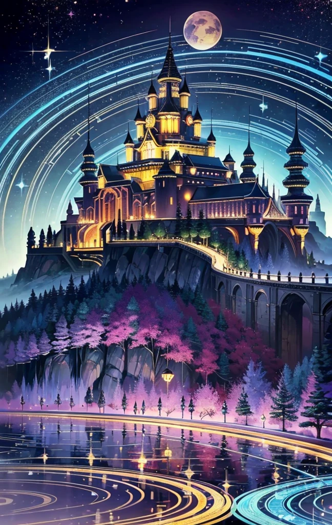 (Masterpiece, Top Quality, Best Quality, Official Art, Beauty and Aesthetics: 1.2), Extreme Detail, (Fractal Art: 1.3), Colorful, Most Detailed Ultra-Detailed Complex Tang Dynasty Castle, Evil Aura, Lakes, Rivers, Volcanoes, (Best-Quality: 0.8), (Best-Quality: 0.8), Perfect Anime Illustration, BREAK Saturn, Bubbling Acid --v6
