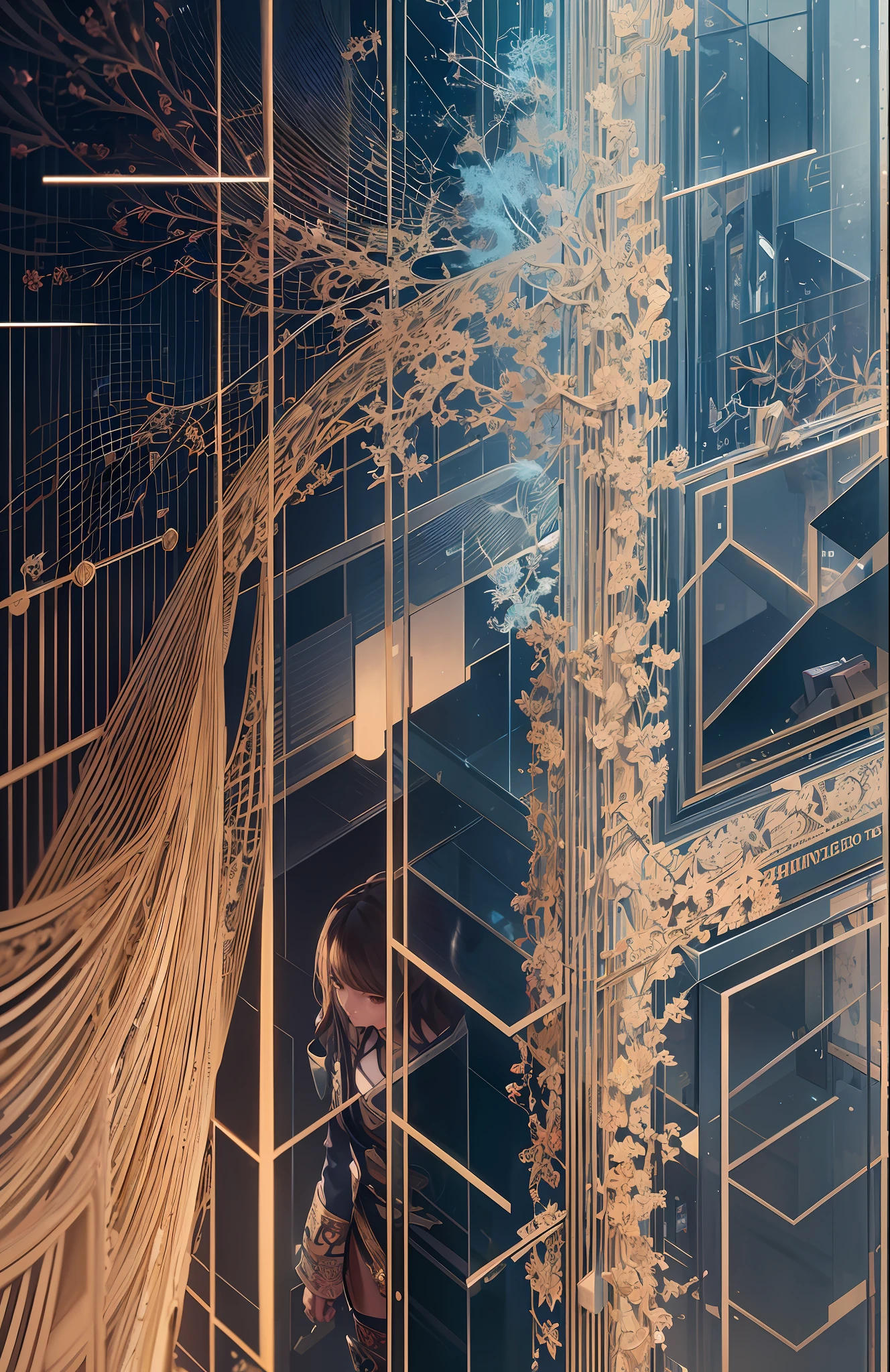 girl in champagne color trendy urban clothes in a bar, 16yo, long messy hair, smiling, Full body, Beautiful anime waifu style girl, hyperdetailed painting, luminism, art by Carne Griffiths and Wadim Kashin concept art, 4k resolution, fractal isometrics details bioluminescence , 3d render, octane render, intricately detailed , cinematic, trending on artstation Isometric Centered hyperrealistic cover photo awesome full color, hand drawn , gritty, realistic mucha , hit definition , cinematic, on paper, ethereal background, abstract beauty,stand, approaching perfection, pure form, golden ratio, minimalistic, unfinished, concept art, by Brian Froud and Carne Griffiths and Wadim Kashin and John William Waterhouse, intricate details, 8k post production, high resolution, hyperdetailed, trending on artstation, sharp focus, studio photo, intricate details, highly detailed, by greg rutkowski