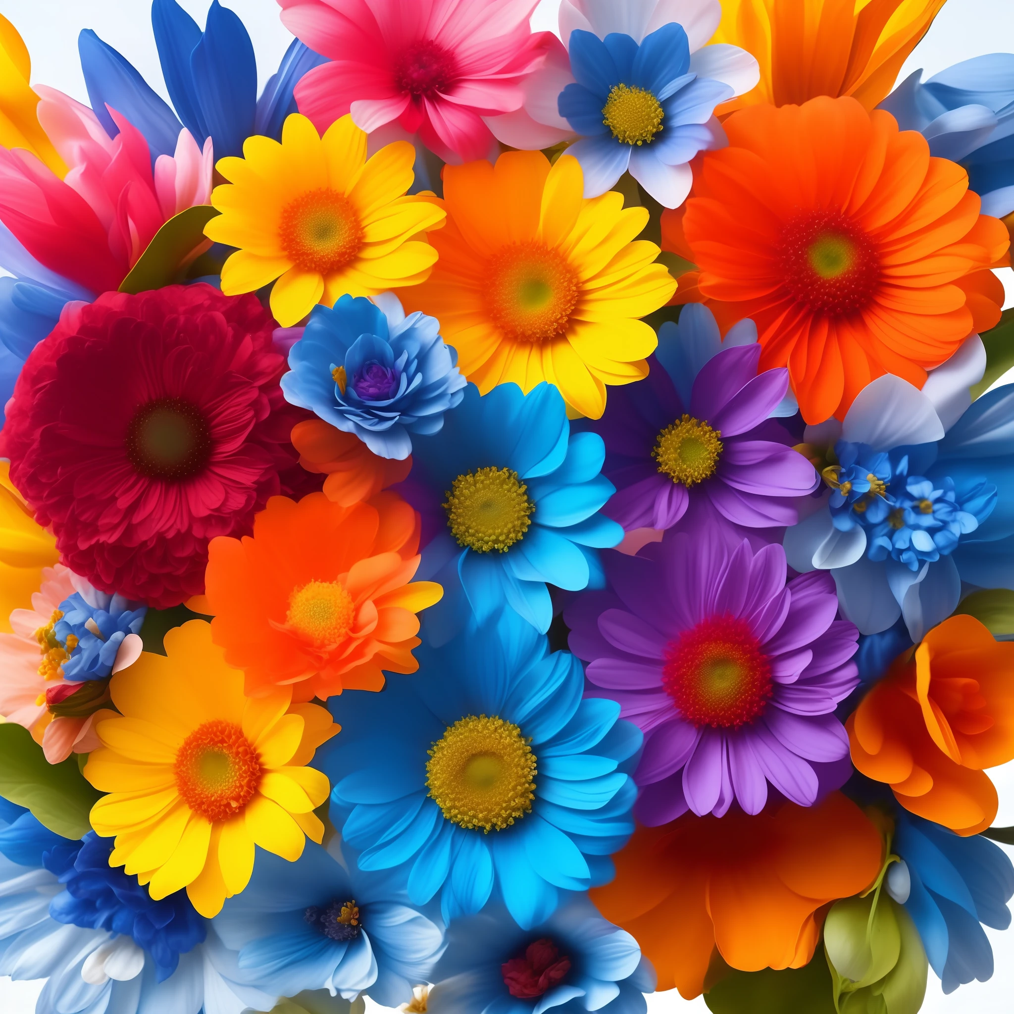 one elementary multi flower, Elemental flowers, vibrant colors
