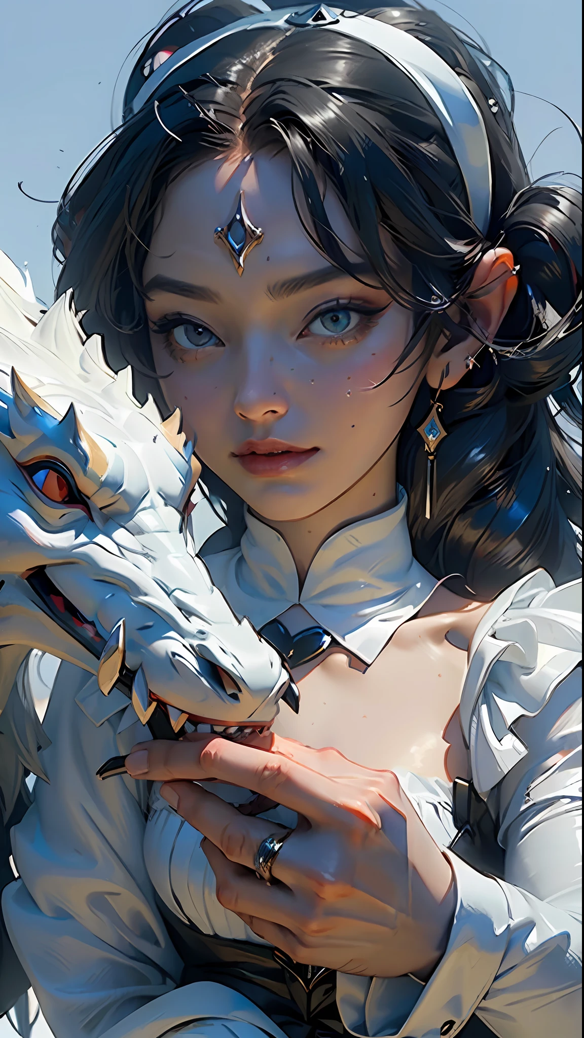 "((Best quality)), ((masterpiece)), ultra-detailed in 3D, goddess (FANTASIA:1.3) in sensual maid costume with long black hair, looking at the camera with a seductive expression."