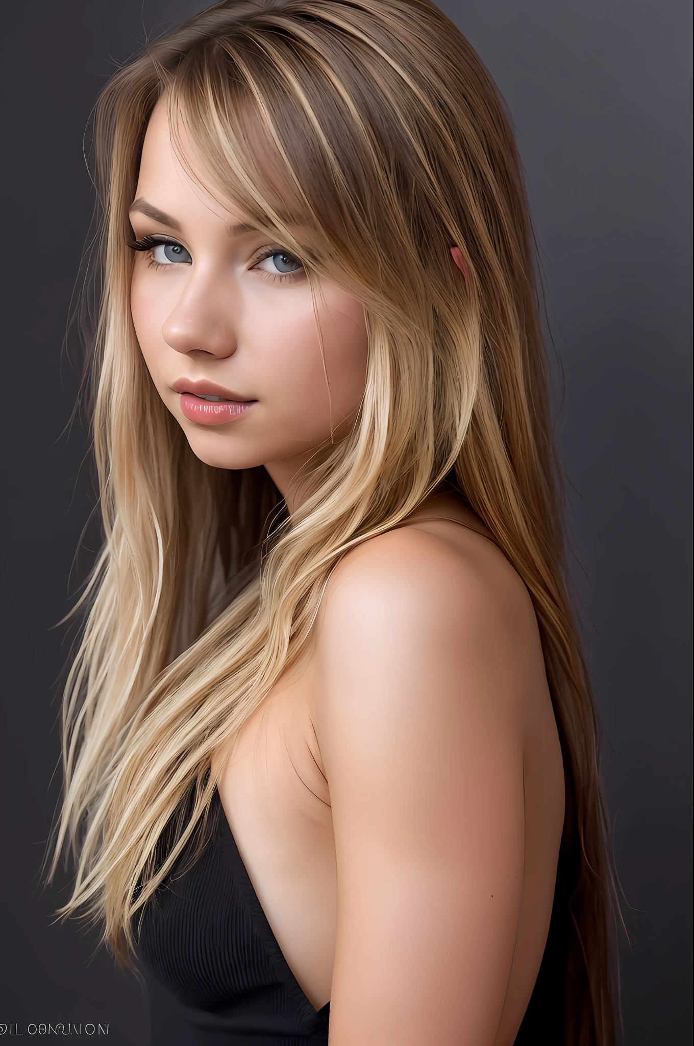 (to8contrast style), TaylorS, 8k RAW photo, highest quality, detailed hazel-blue eyes, eye reflection, winged eyeliner, (looking at the viewer:1.3), best shadow, intricate details, interior, vibrant wavy Long hair layers with a side part, (blonde hair:1.3), muted colors, high contrast style, glam shot, smoldering, (sultry:1.1), dof, bokeh, intense, languid, tempting, sensual, seductive, longing, yearning, smitten, dark photography studio, minimal lighting, deep shadows, stark contrasts, dramatic highlights, (black backdrop:1.2), dimples, fullness, plumpness, natural pout, lusciousness, red lips, bold color, alluring, captivating, striking, unforgettable, stunning, breath-taking, timeless beauty. (bare shoulders:1.2),
