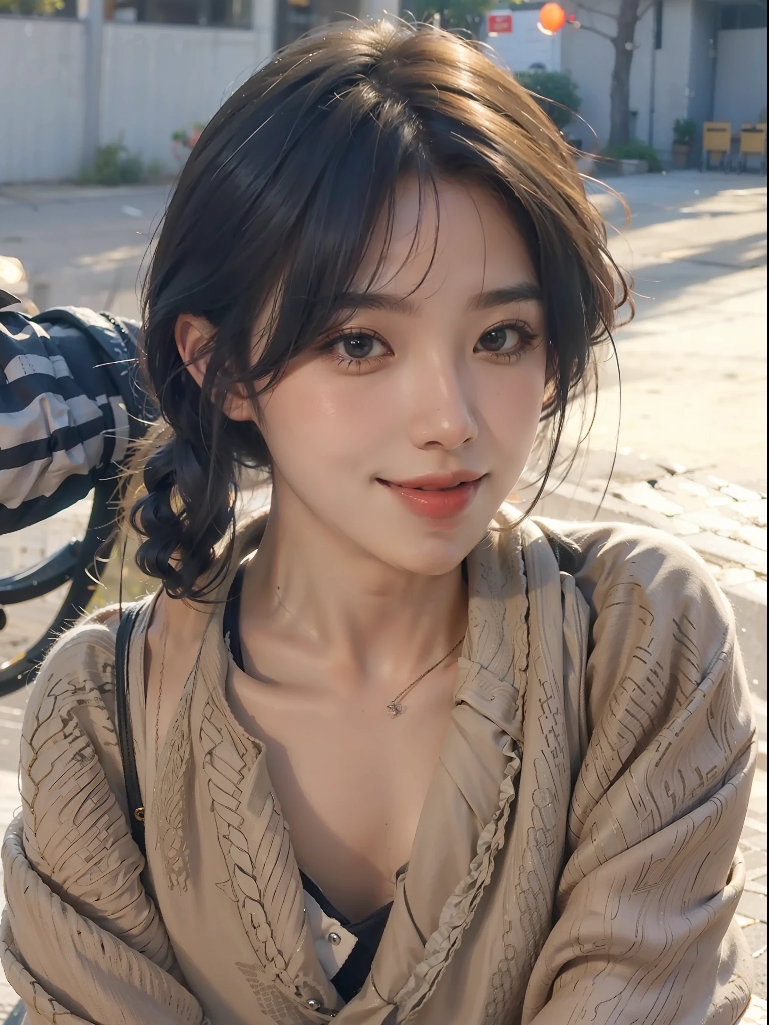 1girl, waist up, light smile, shiny skin
best quality, masterpiece, (photorealistic:1.4)