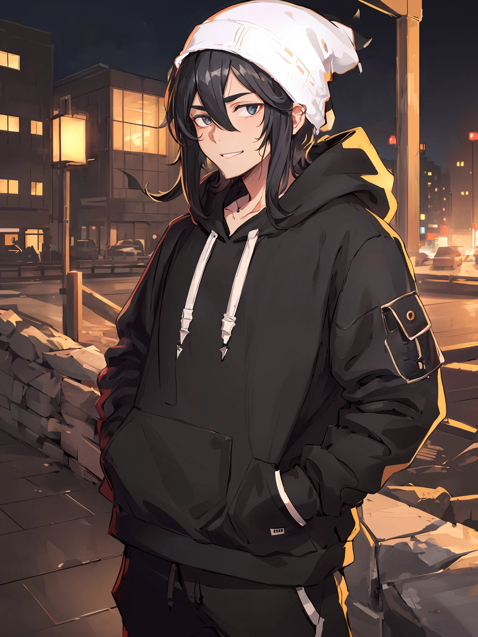black beanie
