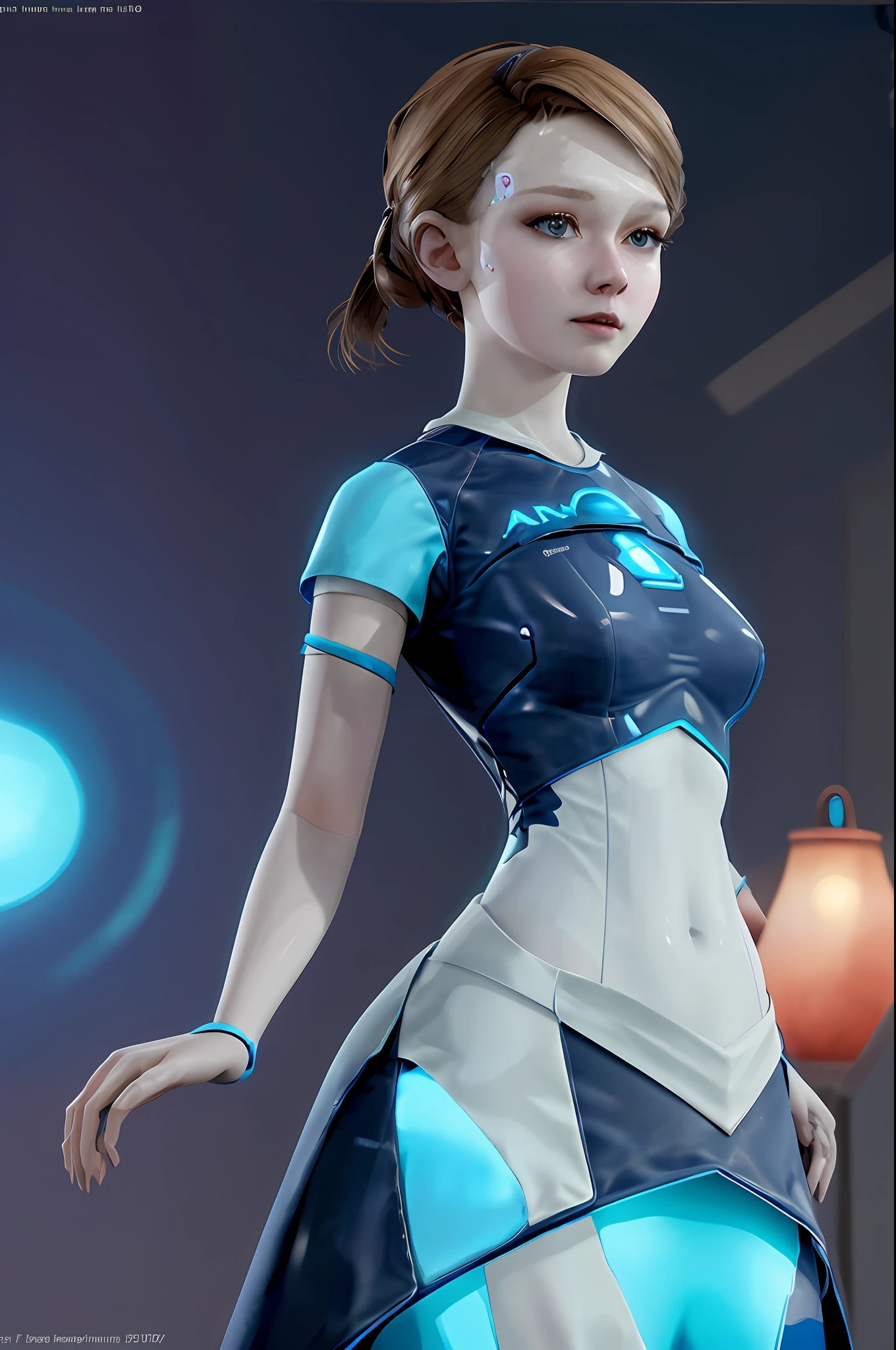 Beautiful attractive android robot woman