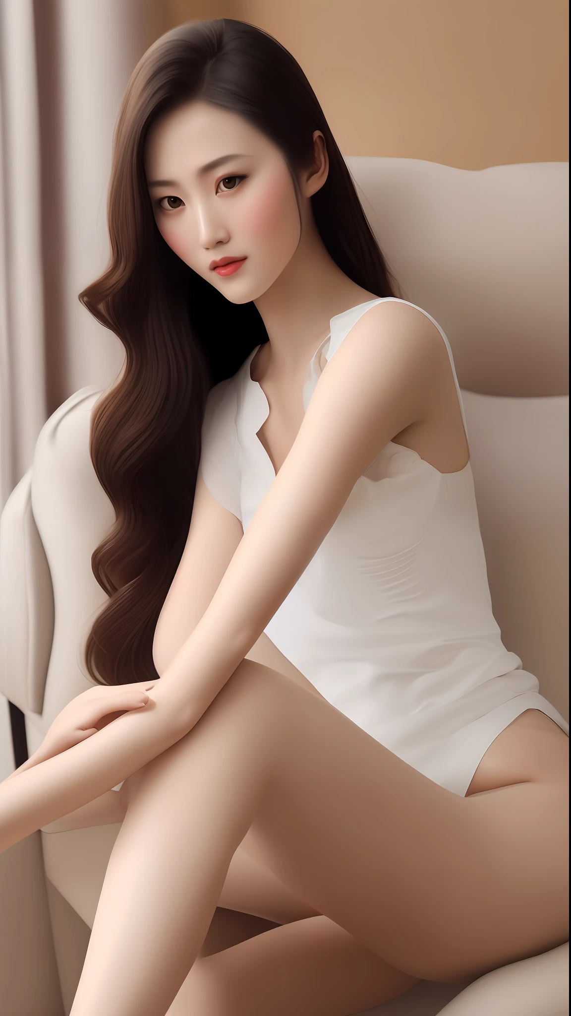 Best quality, super realistic, Chinese female, long legs, beautiful and sexy