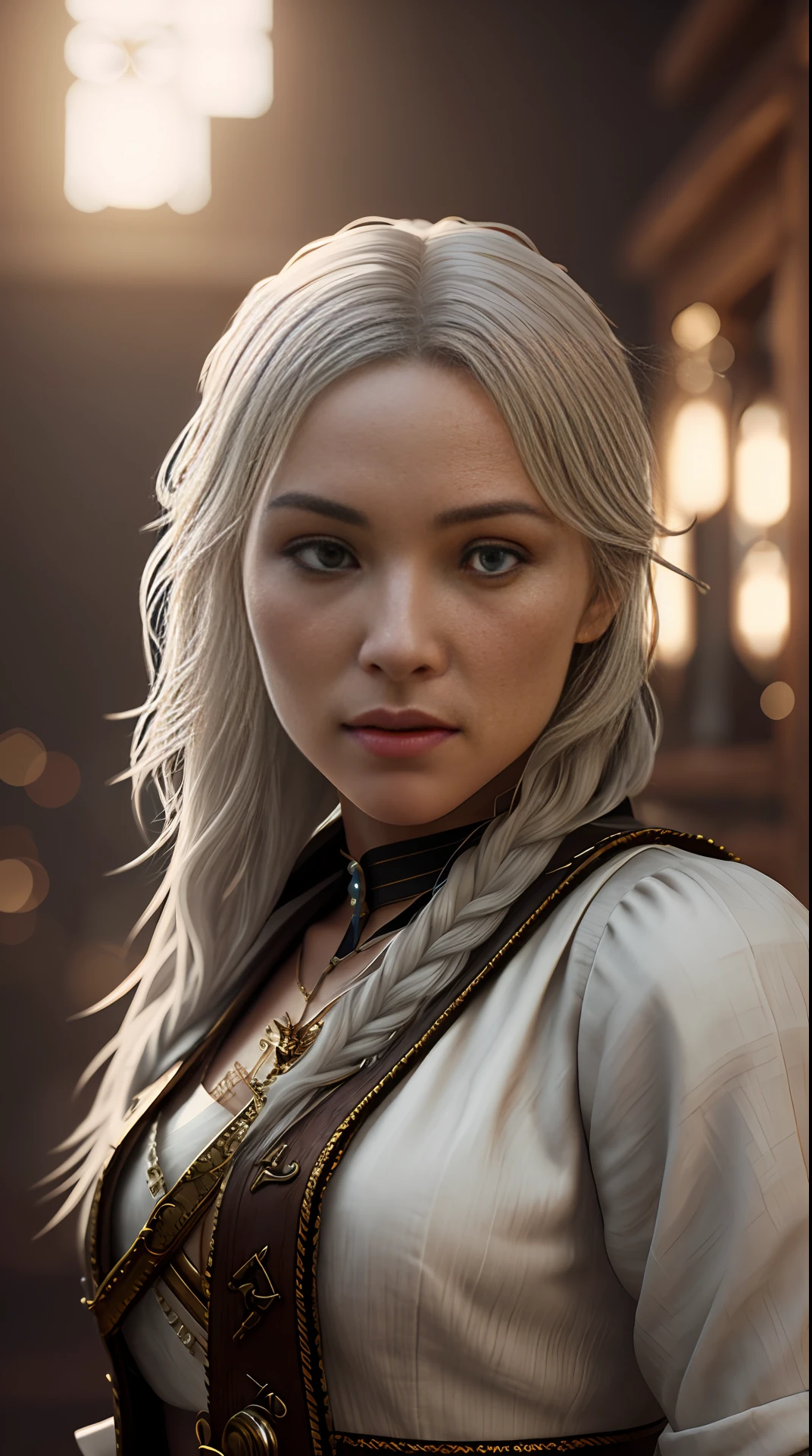 Cinematic soft lighting illuminates a stunningly detailed and ultra-realistic womem pirate that is trending on ArtStation. Octane is the perfect tool to capture the softest details of this 16k photography masterpiece