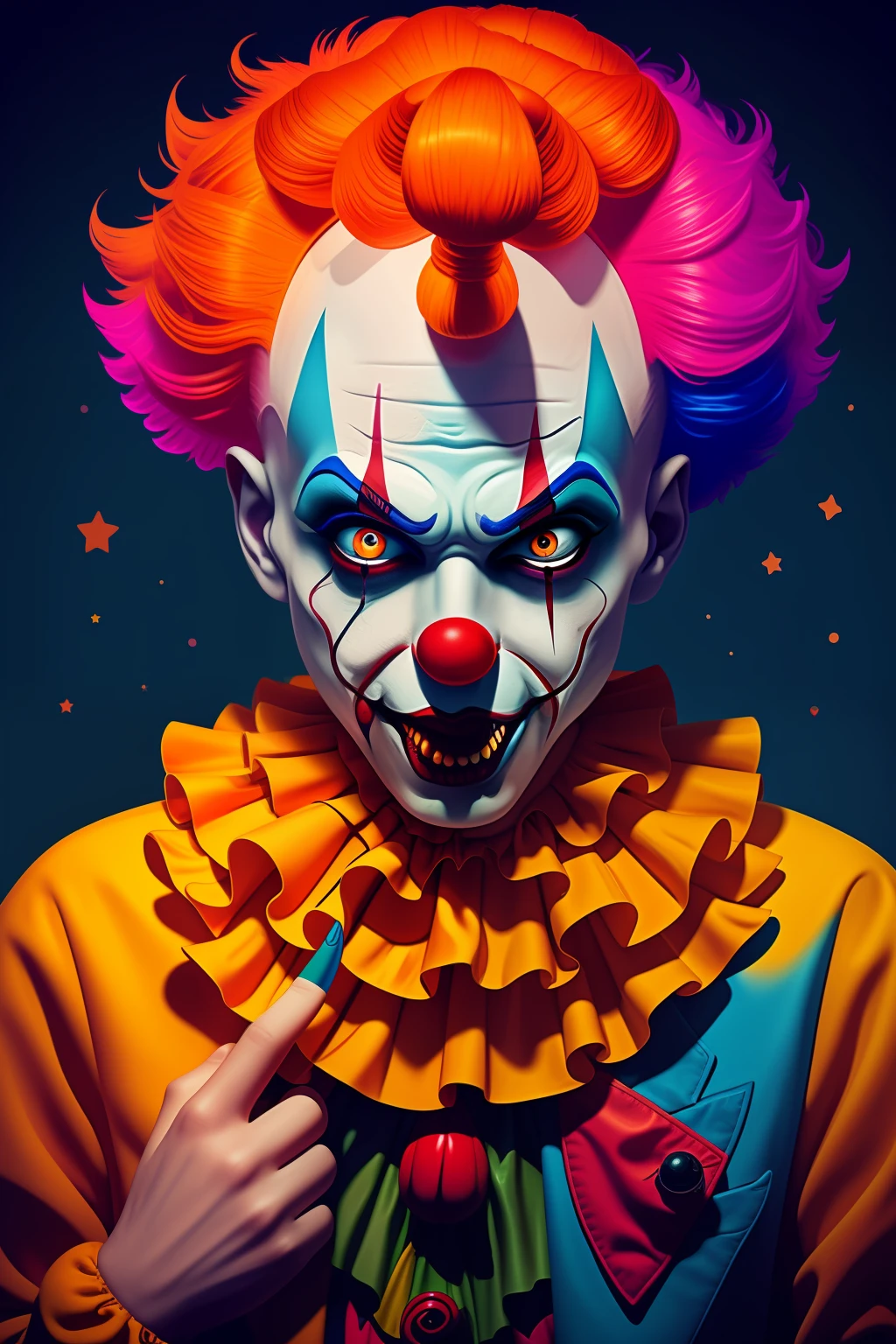 Cartoon style killer clown