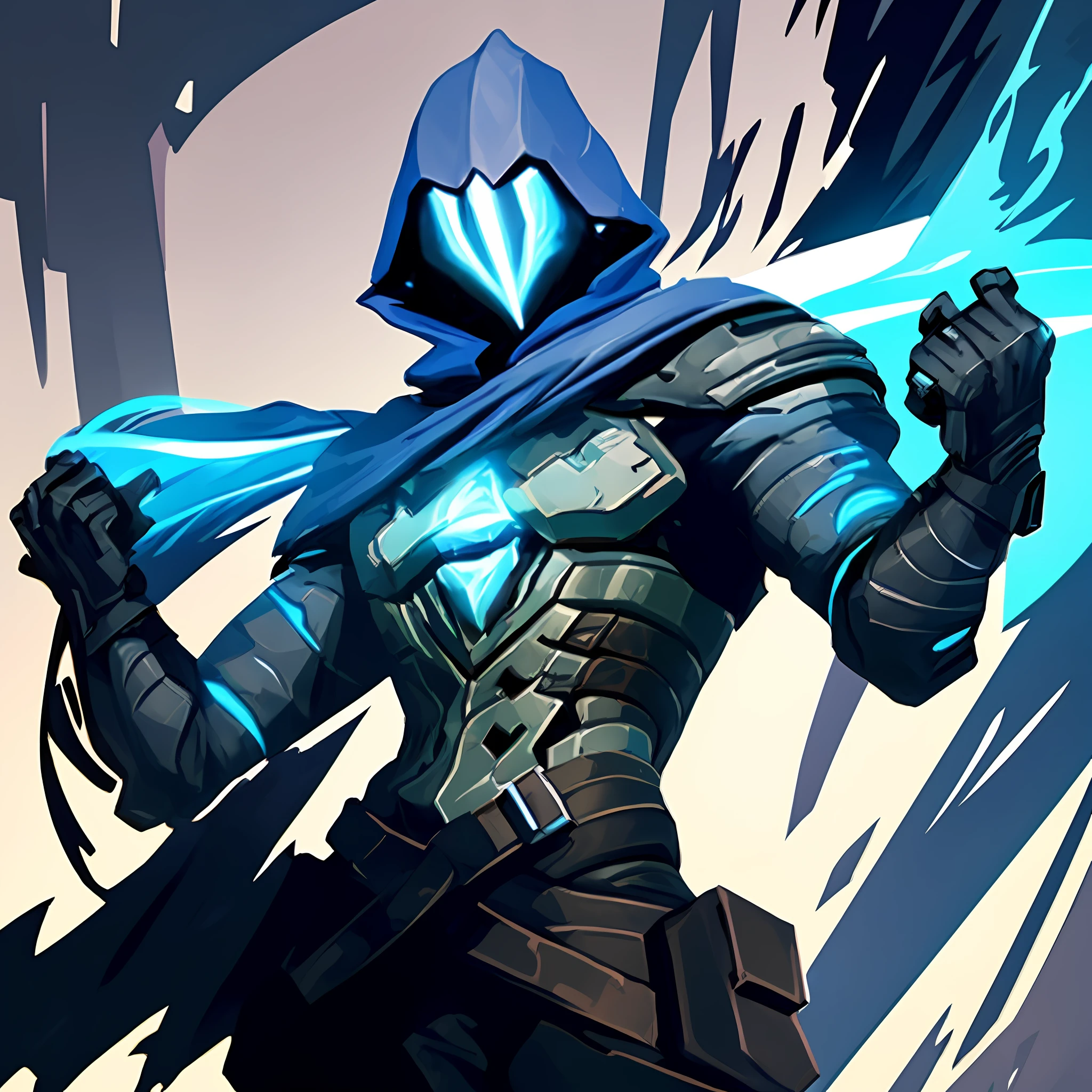 "Create a stunning artwork of a Valorant character and logo set against a mesmerizing light blue background. Use your artistic skills to showcase the character's unique features and capture the game's futuristic yet gritty vibe. Make it a masterpiece with ultra-detailed elements and dynamic angles that leave a lasting impression. Best illustration, best quality, and ultra-high resolution required to truly bring this artwork to life."
