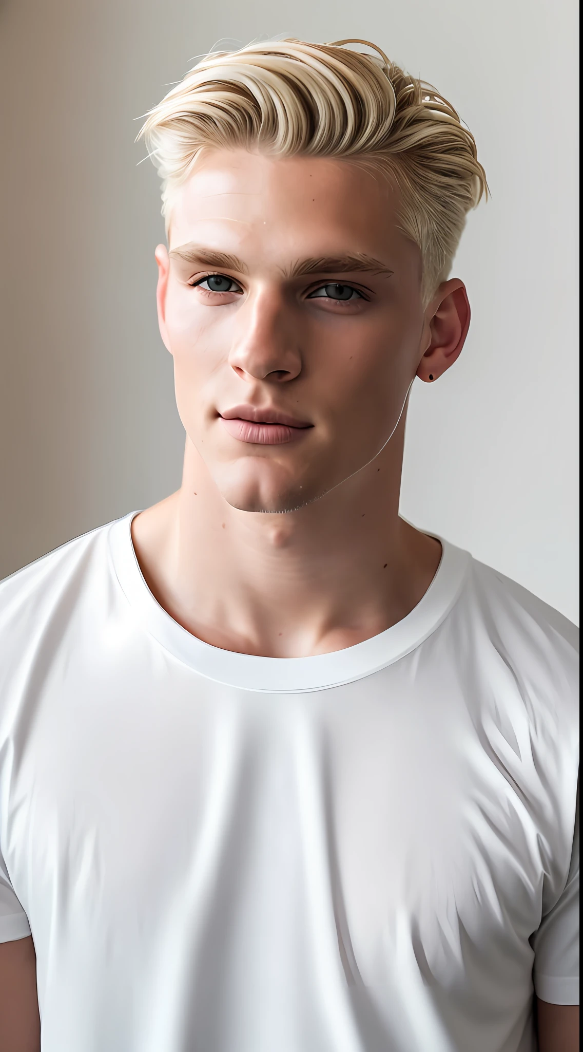 Photo in Raw, Fashion photo essay, a male model, blonde hair, light eyes, room with natural light, comfortable clothes, with contour light in the hair and soft light on the face, portrait plane, high quality, Sony A7III, 8k, 80mm 1.2 lens