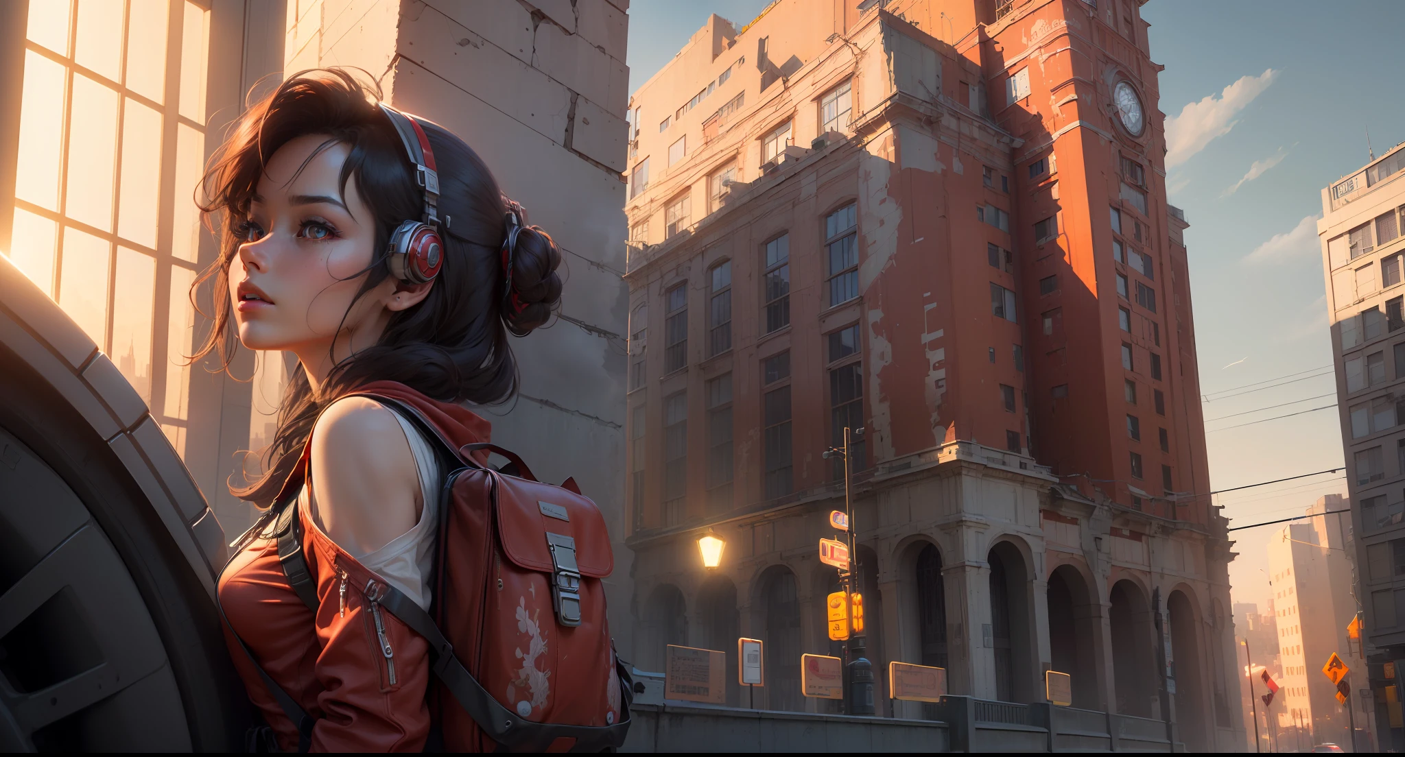 (((masterpiece))), (((best quality))), ((ultra-detailed)), (highly detailed CG illustration), ((an extremely delicate and beautiful)),(from side),cinematic light,(Transformers,Car,Red colour),8k resolution,City Background,blur, Focus on Transformer face, detailed eye, Machine, Weapon backpack, super high resolution, realistic,3D, detailed hyper),nice scene,