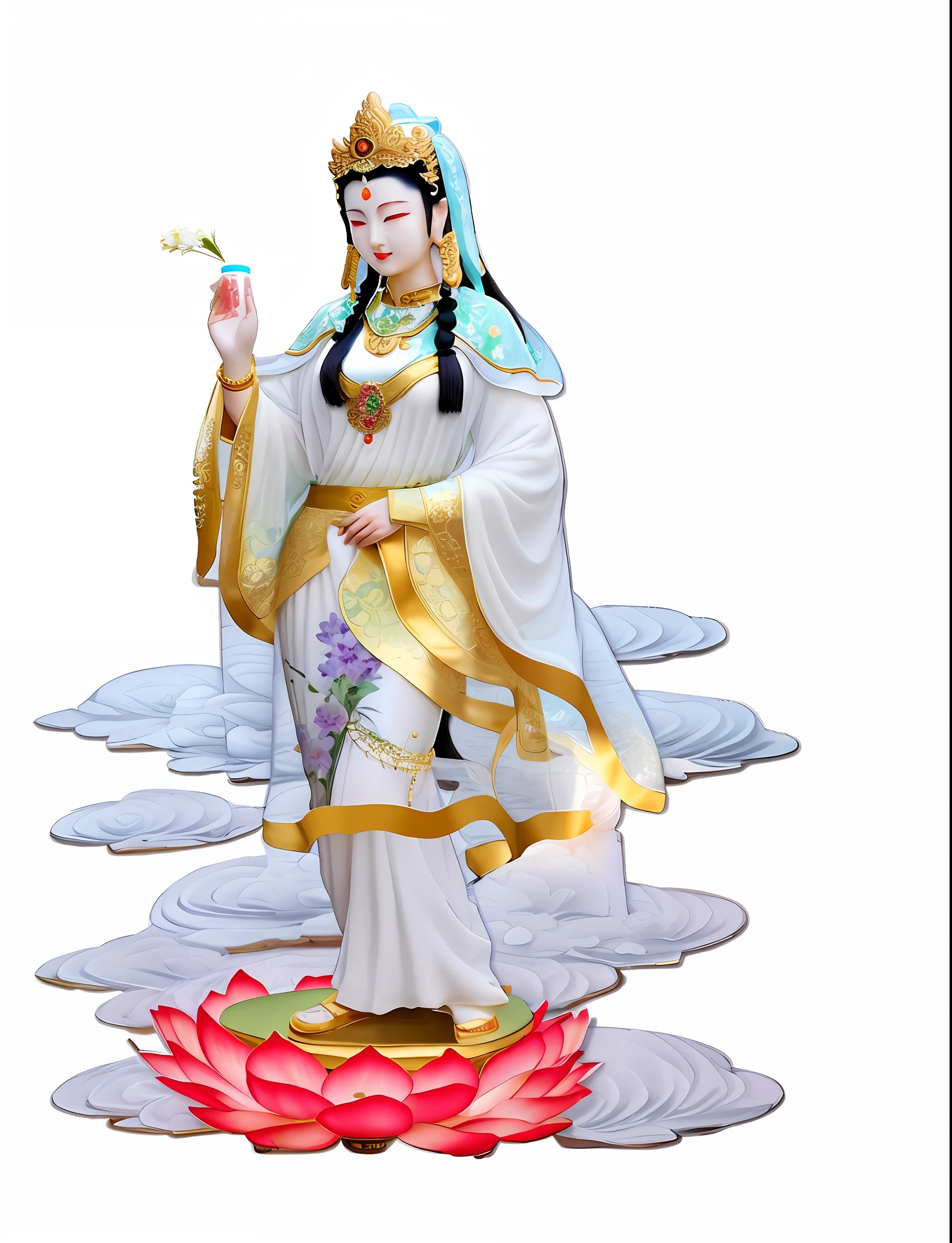 Hold an ear of rice in your right hand and a water bottle in your left hand, with the bottle mouth facing down
