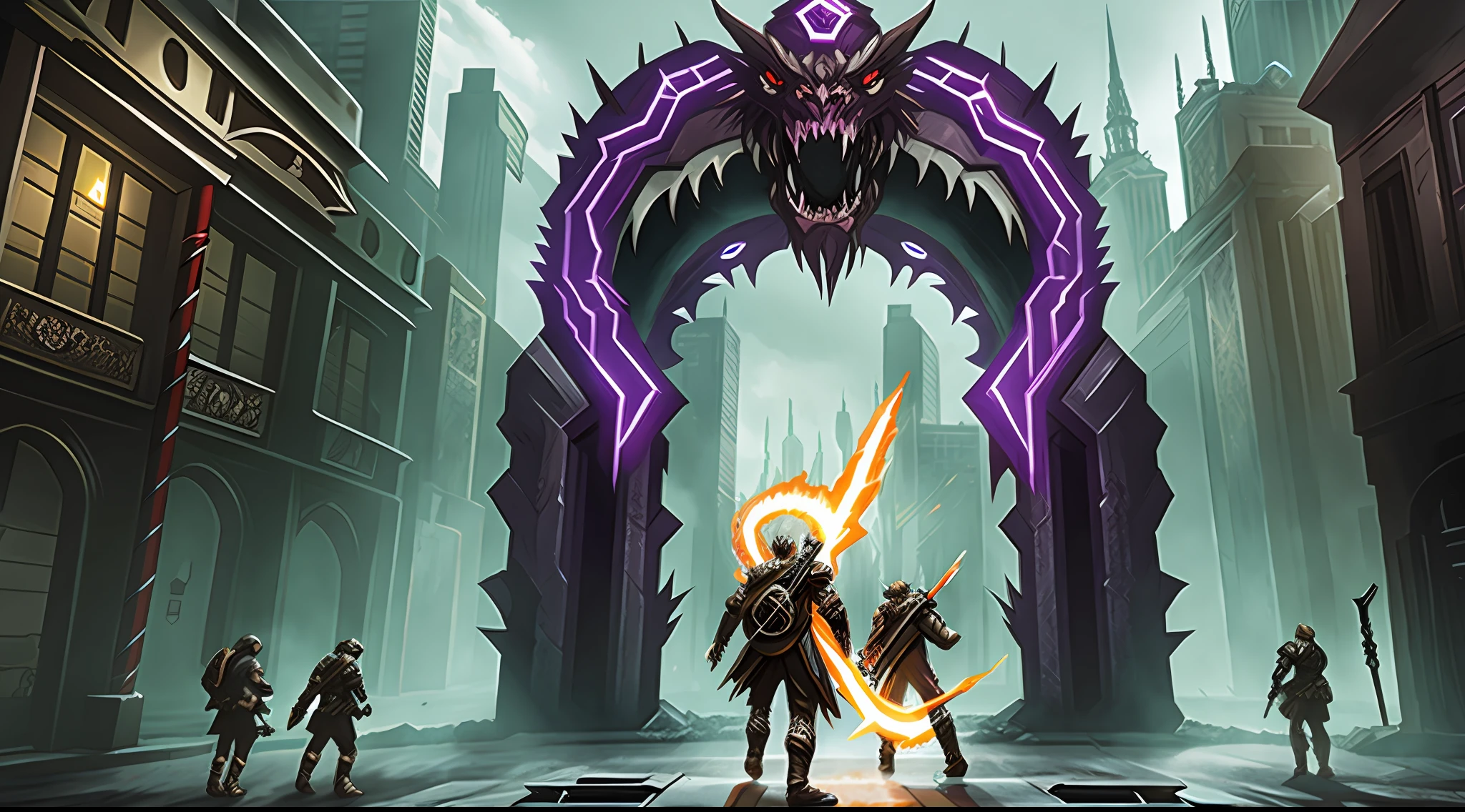 Multiple monster portals appear in a city, and a large number of monsters eat people