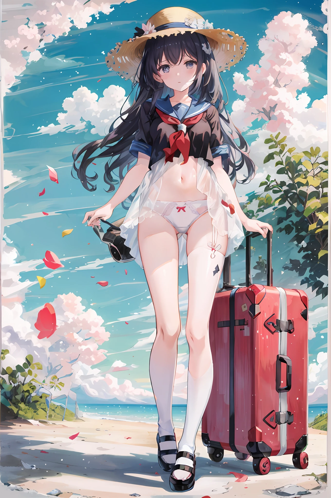 Anime girl with beautiful girl high school student walking in classroom with leg ring, guwiz, beautiful anime artwork, anime full body illustration, yumi, beautiful anime art, junko enoshima, gouvitz style artwork, beautiful anime girl, azure lane style, anime visual of cute girl, beautiful anime, guwiz on pixiv art station, white panties, exposed panties, white pantyhose, clothes torn, broken, flushed face, shy girl, beautiful white-haired girl, girly sense,