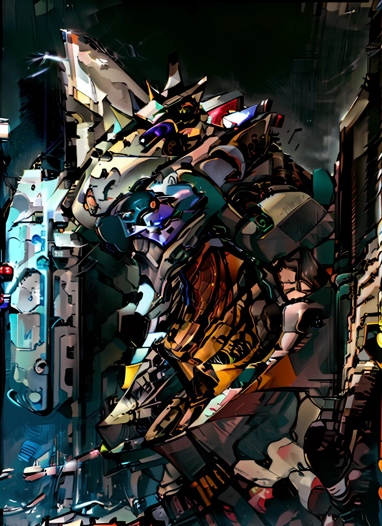 ((eva 08 BATMAN), evagod:1.1), evagenlion, concept design, science fiction character design, SCIENCE FICTION, giant robot, advanced metal and ceramic mechanism, accurate EVA 08 head details, high-tech, huge android (outdoor, sky, clouds), global lighting, edge light, octane rendering, ray tracing, 4k, best quality, masterpiece, high resolution, highly detailed, scientific anatomy, carbon fiber, titanium alloy, hyper-realistic, anatomical, beautiful background Tokyo-3, CG, unity, wallpaper, futurism, epic sense, end of the world, sci-fi fighter, giant machinery, correct perspective