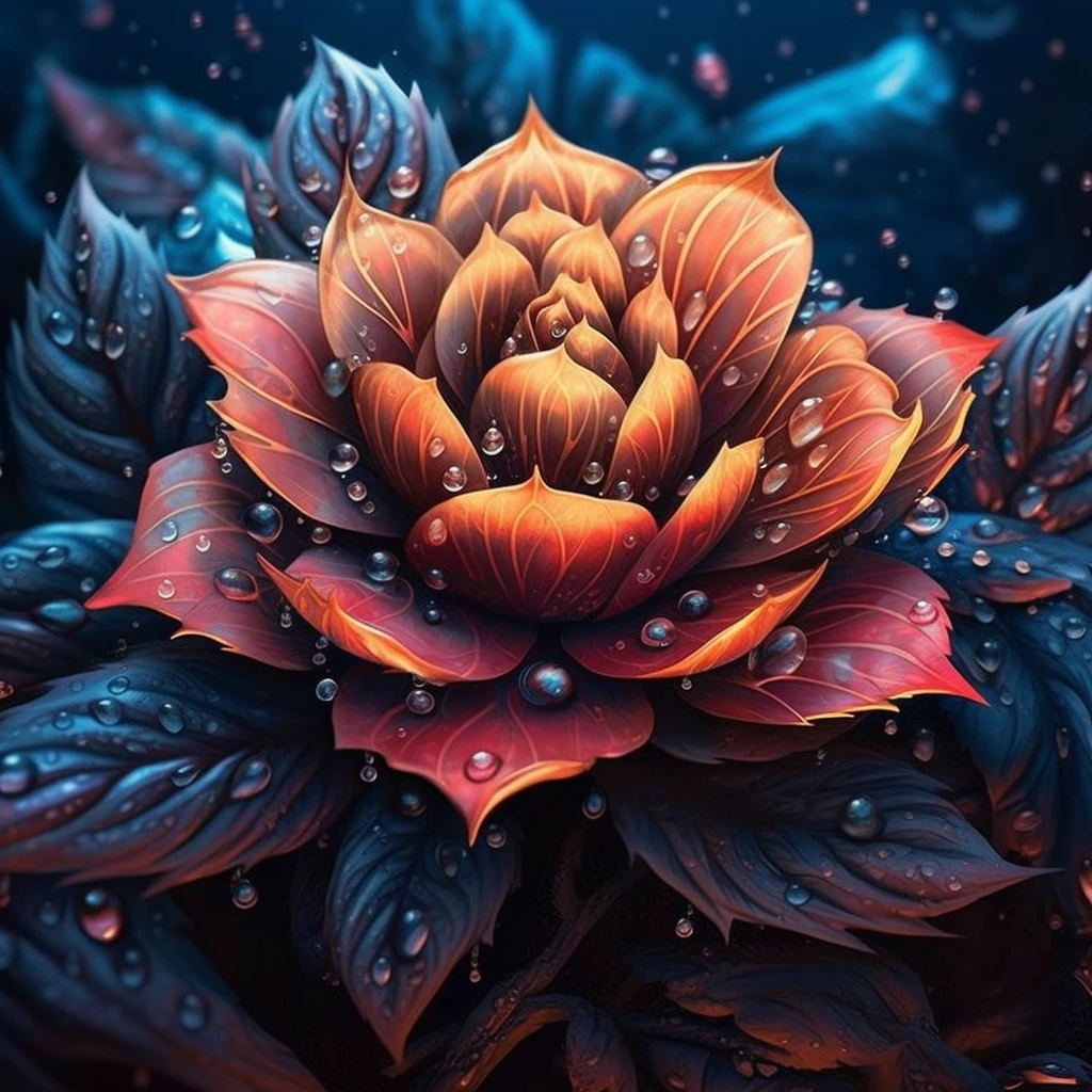A flower by Casey Weldon, Olga Kvasha, Miho Hirano, hyperdetailed intricately detailed gothic art trending on Artstation triadic colors Unreal Engine 5 detailed matte painting, deep color, fantastical, intricate detail, splash screen, complementary colors, fantasy concept art, 8k resolution, gothic deviantart masterpiece, (dark shot:0.9), art by greg rutkowski and artgerm, soft cinematic light, adobe lightroom, photolab, hdr, intricate, highly detailed, (depth of field:1.4)