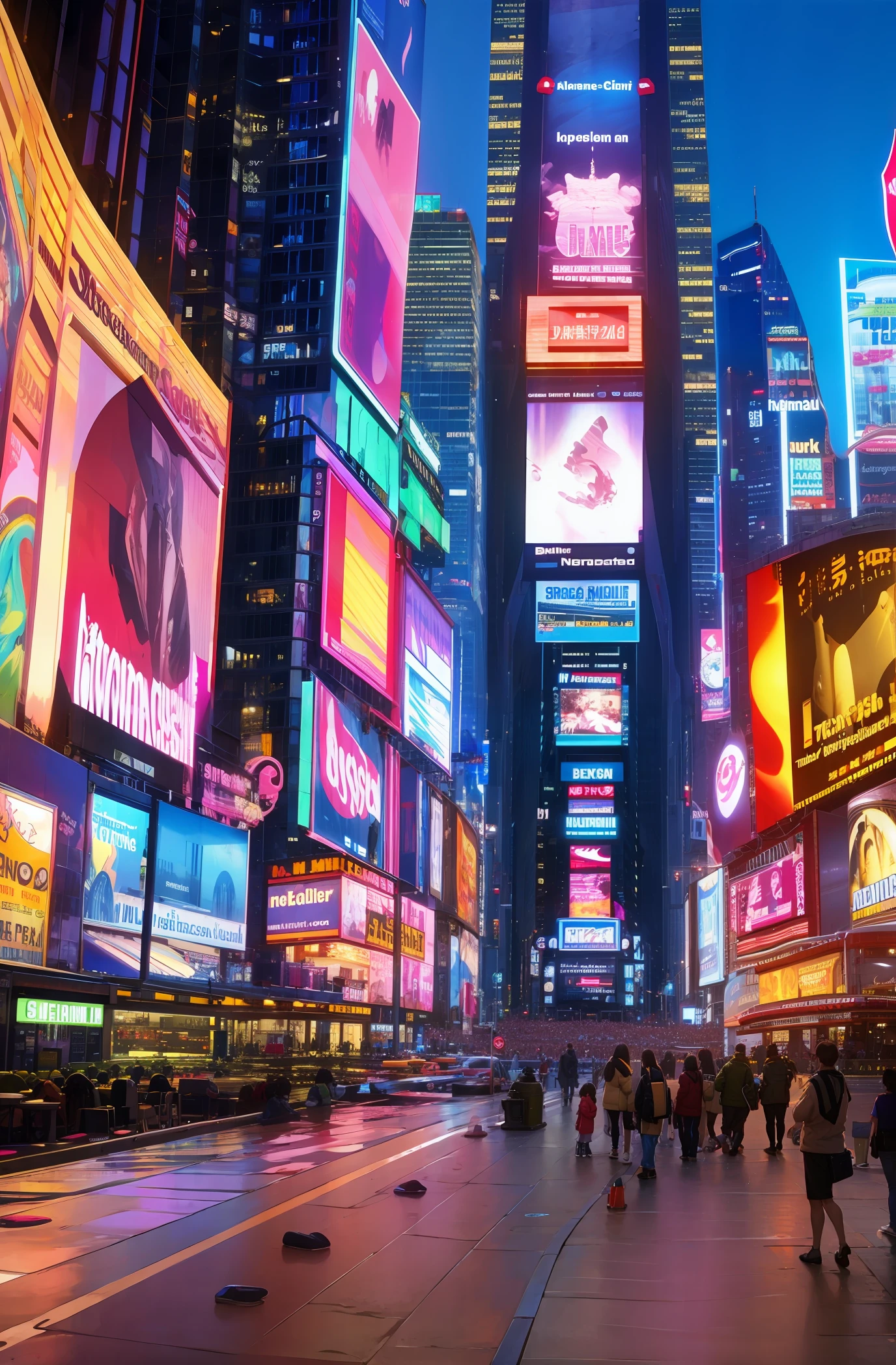 A half-in the middle of the street from Times Square
