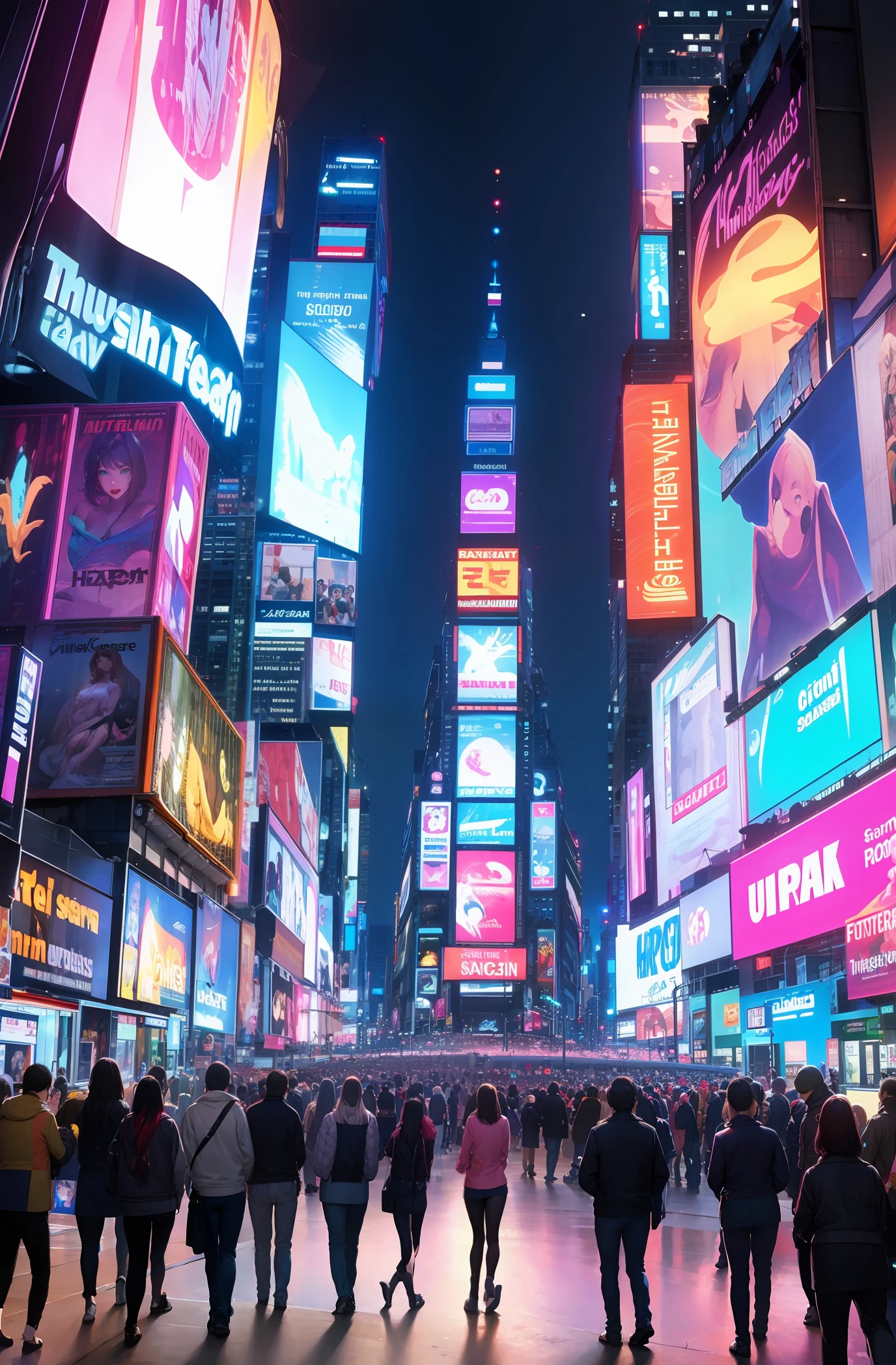 A half-in the middle of the street from Times Square