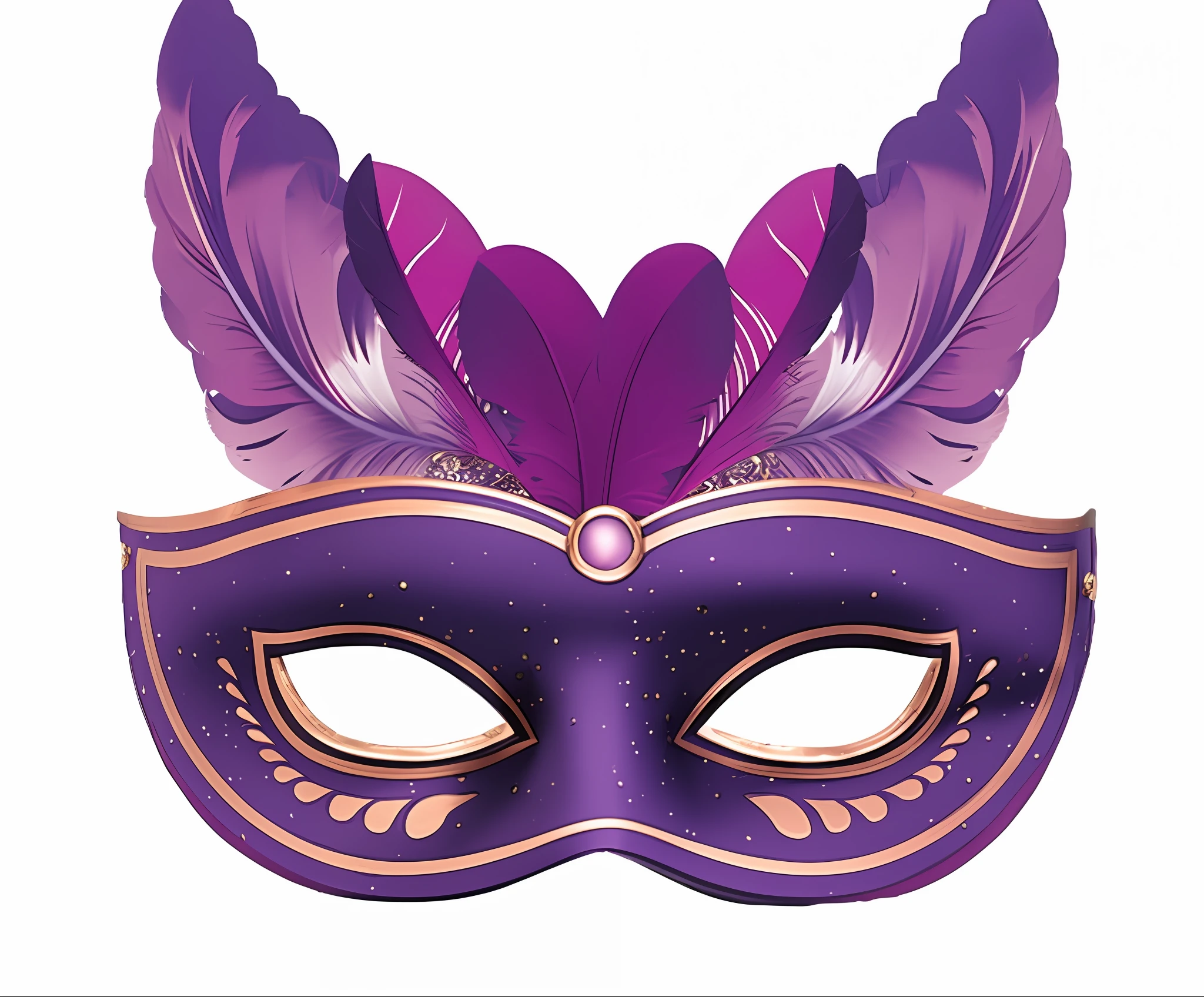 purple and gold masquerade mask with feathers on white background, carnival mask, ( ( mask ) ), masqua, masquerade mask, ornate mask, vega mask, mask, venetian mask, masked, detailed mask, beaked mask, raven mask, bird mask, finely masked, purple feathers, wearing a bejeweled mask, femme, partially masked, theater mask