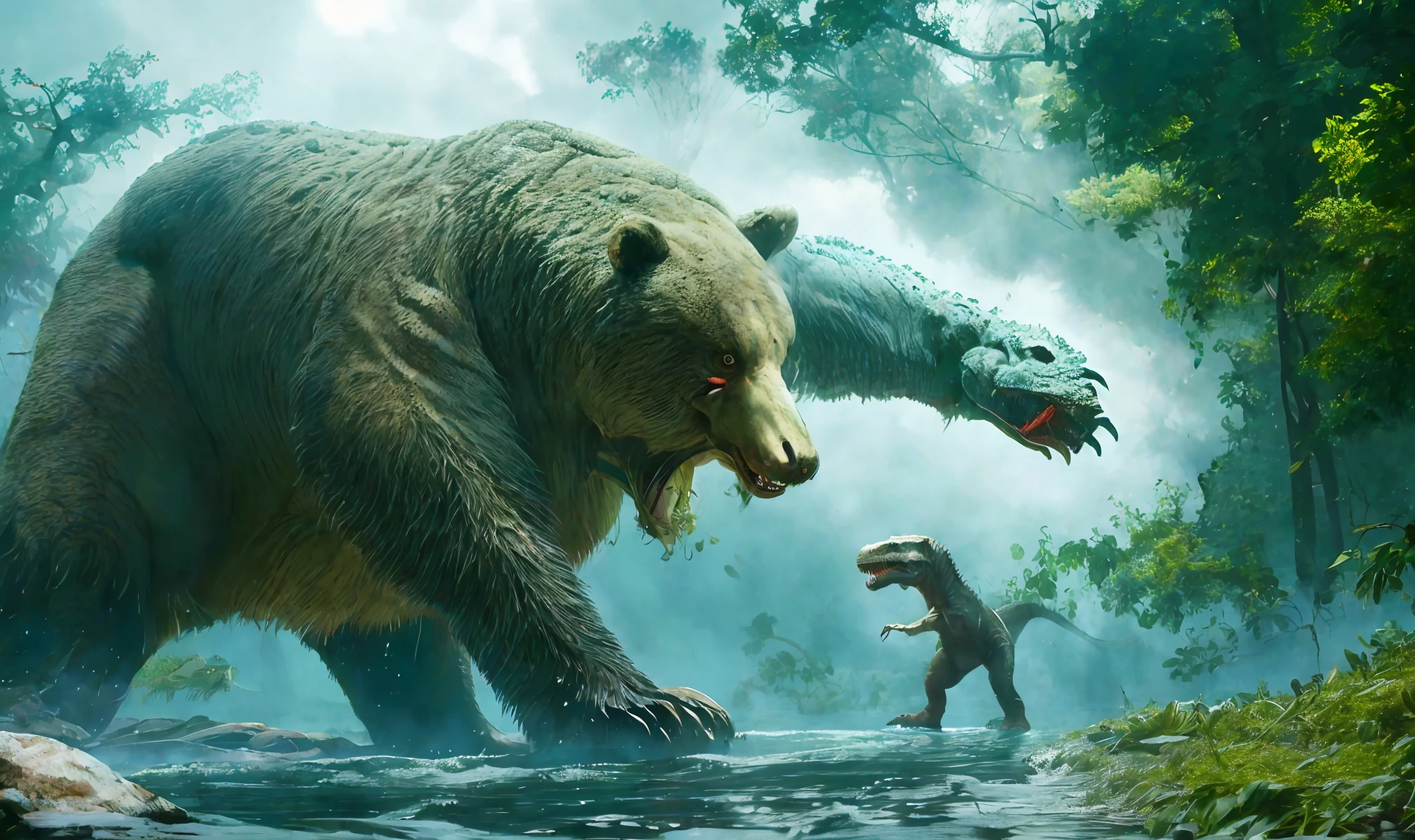 a solo Tyrannosaurus rex, two small arms, two hind